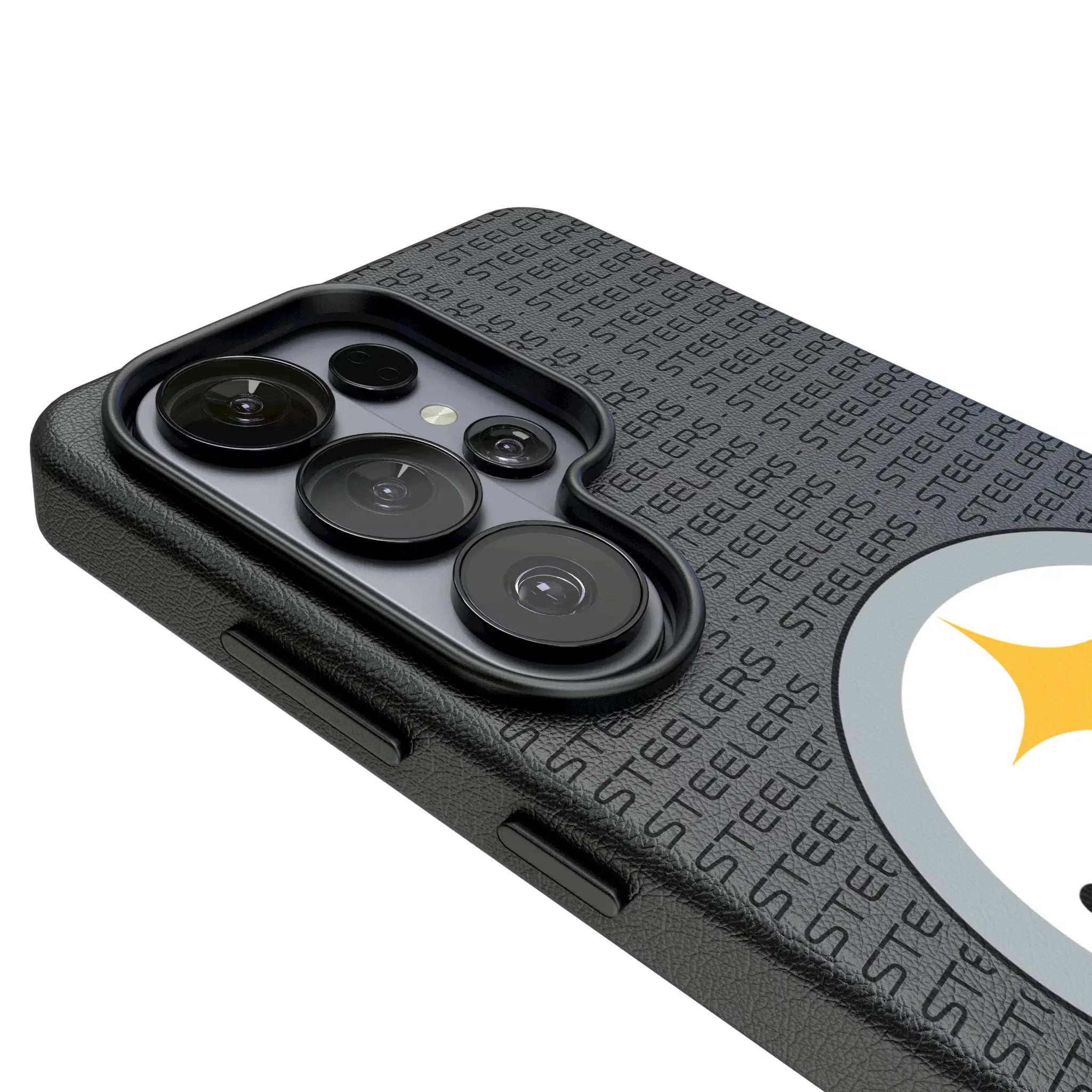 Pittsburgh Steelers Text Backdrop MagSafe Compatible Phone Case for Samsung Galaxy