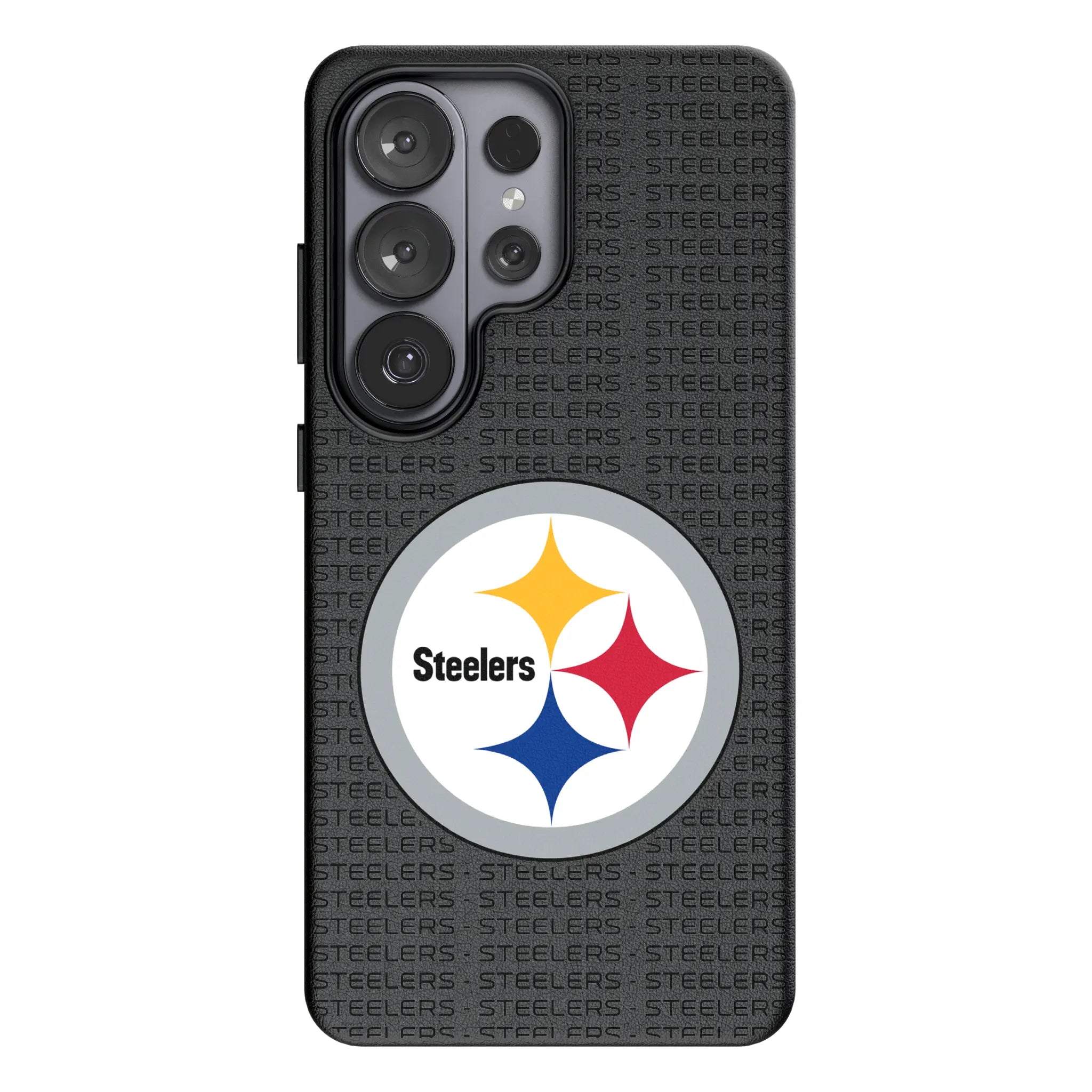 Pittsburgh Steelers Text Backdrop MagSafe Compatible Phone Case for Samsung Galaxy