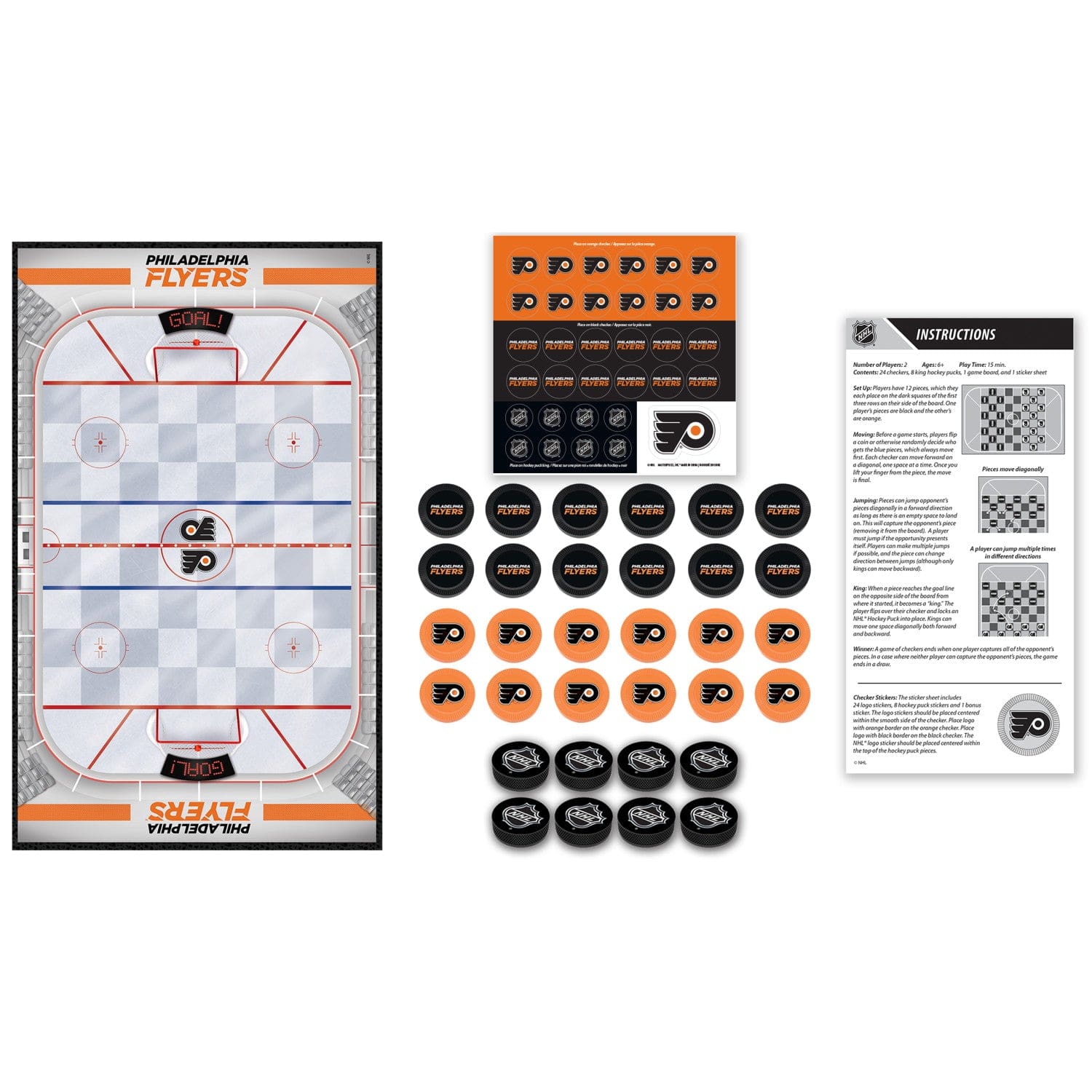 Philadelphia Flyers Checkers Game - Sports Gifts, Sports Memorabilia, Sports Collectibles, Fan Shop