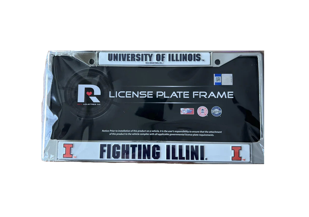 Illinois Fighting Illini Chrome License Plate Frame (CDG) - 757 Sports Collectibles