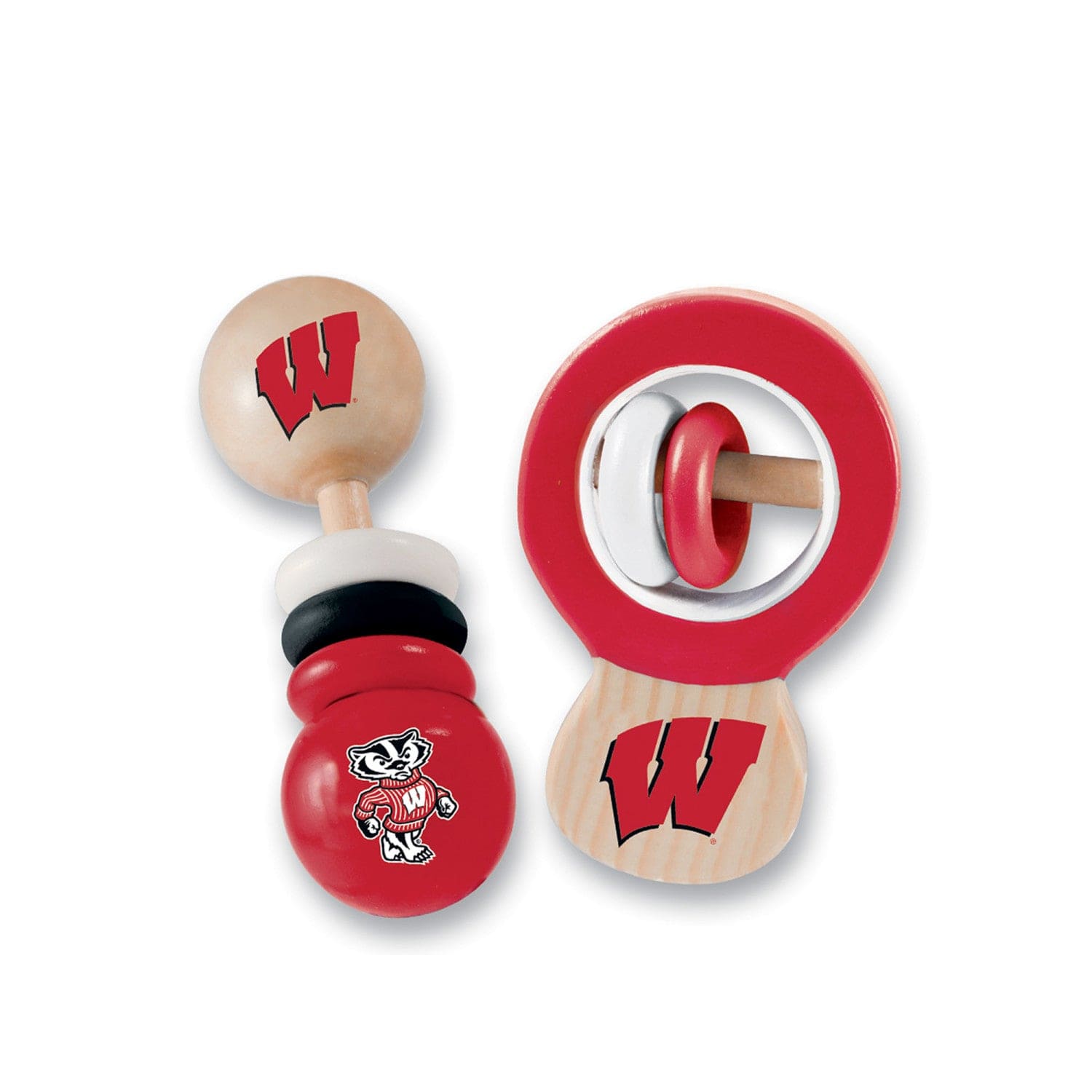 Wisconsin Badgers Baby Rattles - 2-Pack - Sports Gifts, Sports Memorabilia, Sports Collectibles, Fan Shop