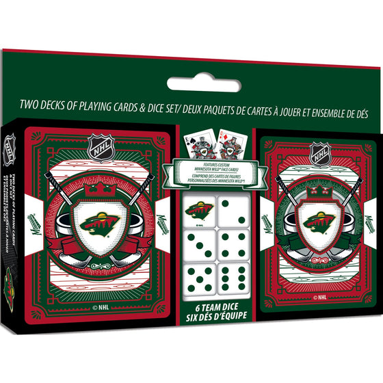 Minnesota Wild - 2-Pack Playing Cards & Dice Set - 757 Sports Collectibles