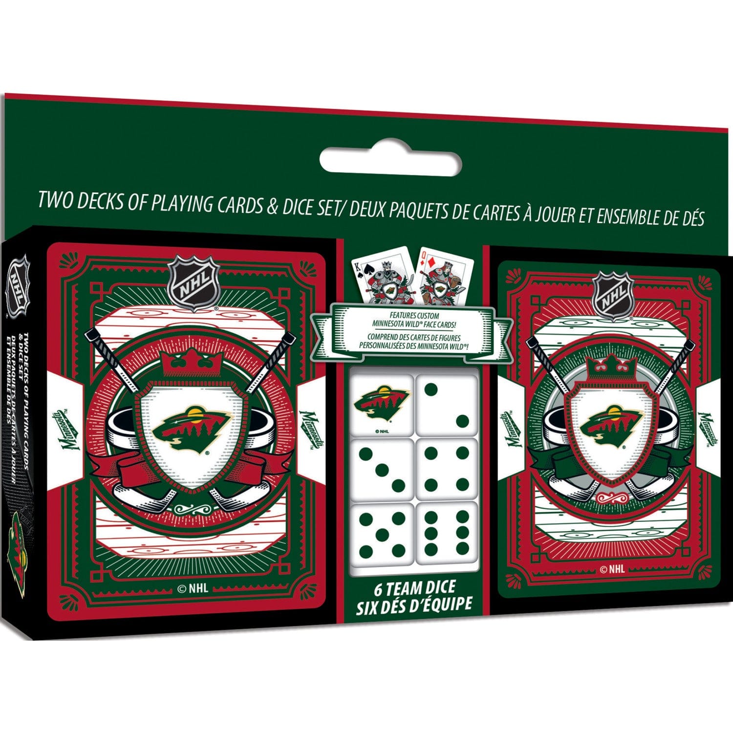 Minnesota Wild 2-Pack Playing Cards and Dice Set - Sports Gifts, Sports Memorabilia, Sports Collectibles, Fan Shop