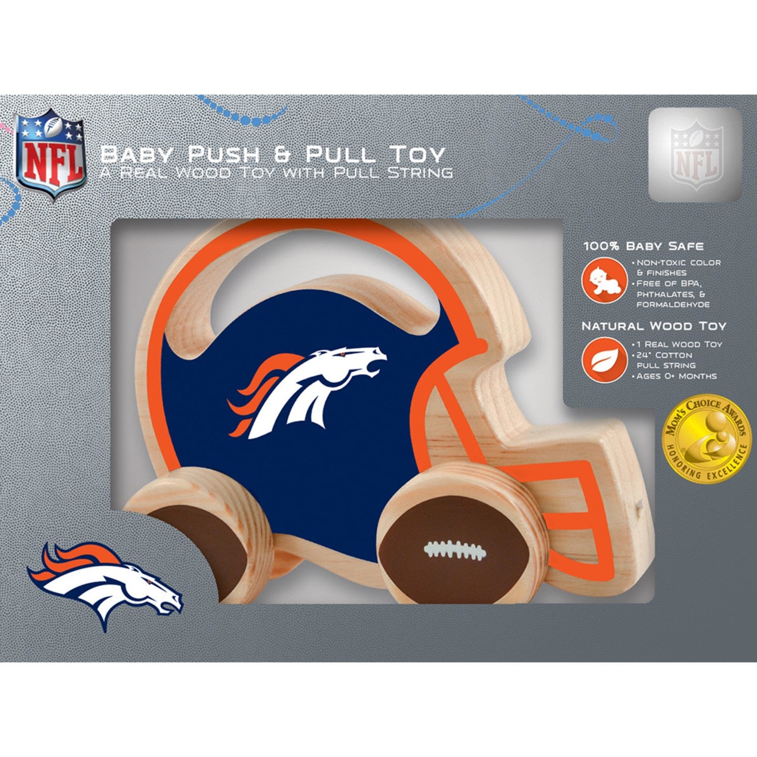 Denver Broncos Push & Pull Baby Toy - Sports Gifts, Sports Memorabilia, Sports Collectibles, Fan Shop