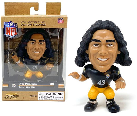 Troy Polamalu (Pittsburgh Steelers) NFL Legends Big Shot Ballers 5" Figure - 757 Sports Collectibles