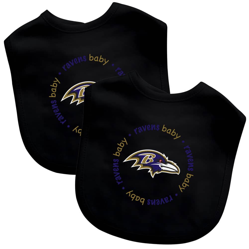 Baltimore Ravens Baby Bibs 2-Pack: Perfect for Little Fans - Sports Gifts, Sports Memorabilia, Sports Collectibles, Fan Shop