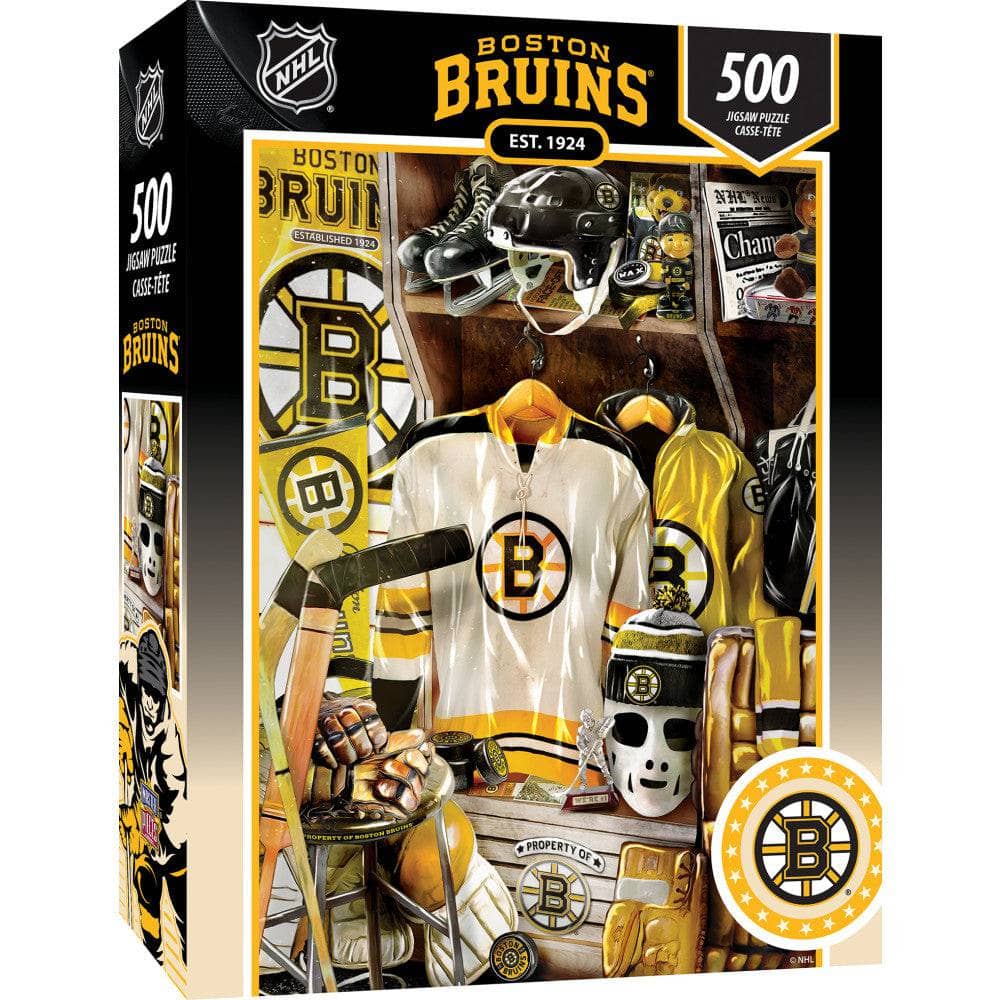 Boston Bruins Locker Room 500-Piece Jigsaw Puzzle - Sports Gifts, Sports Memorabilia, Sports Collectibles, Fan Shop