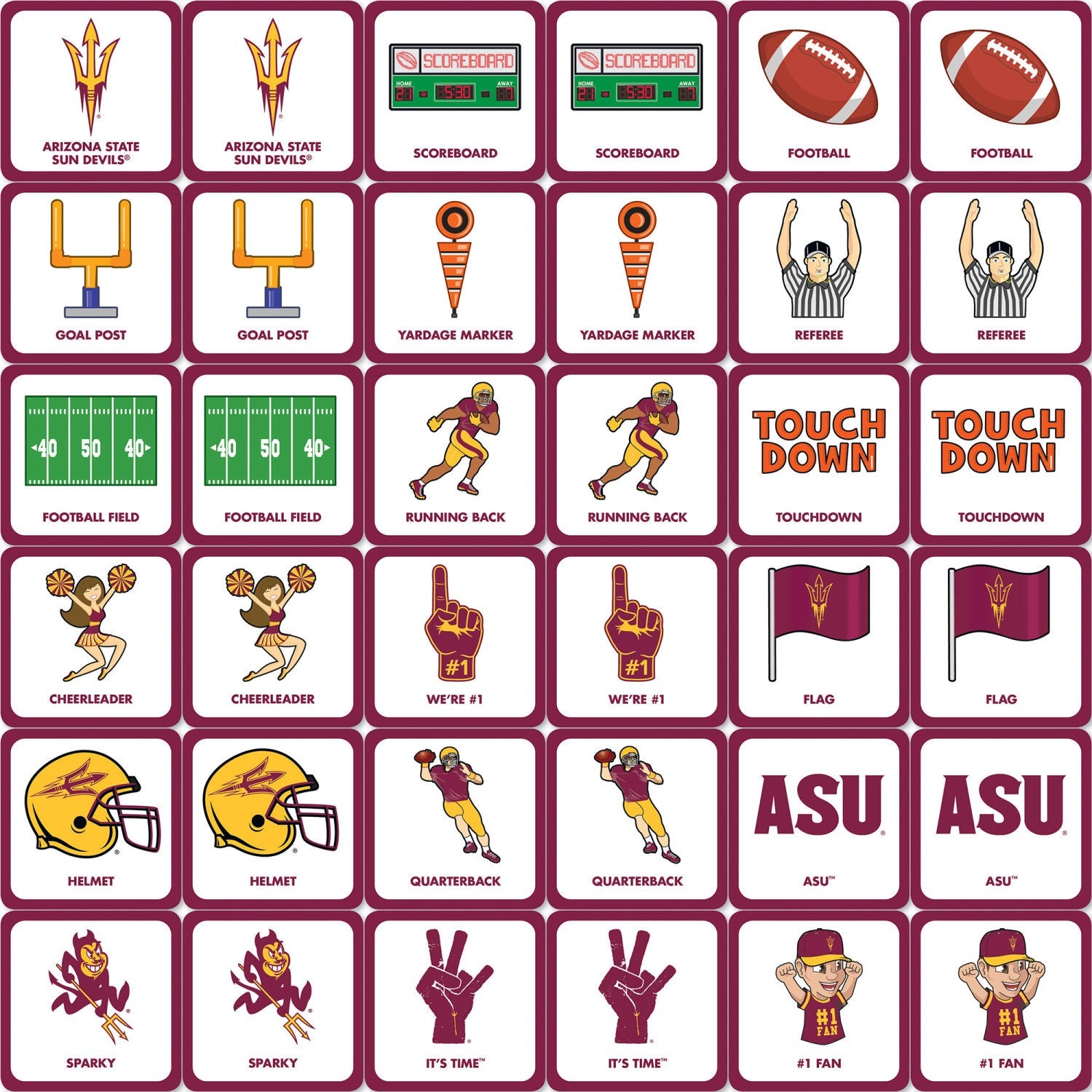 Arizona State Sun Devils Matching Game - 757 Sports Collectibles