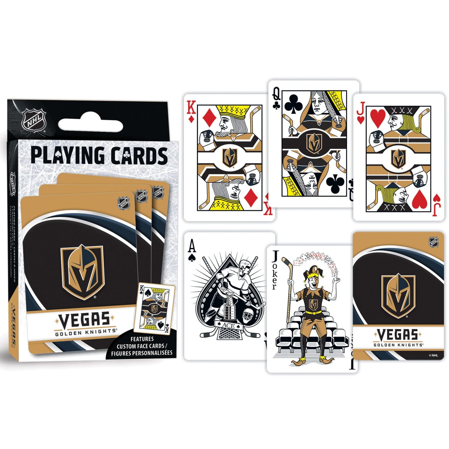 Las Vegas Golden Knights Playing Cards - 54 Card Deck - Sports Gifts, Sports Memorabilia, Sports Collectibles, Fan Shop