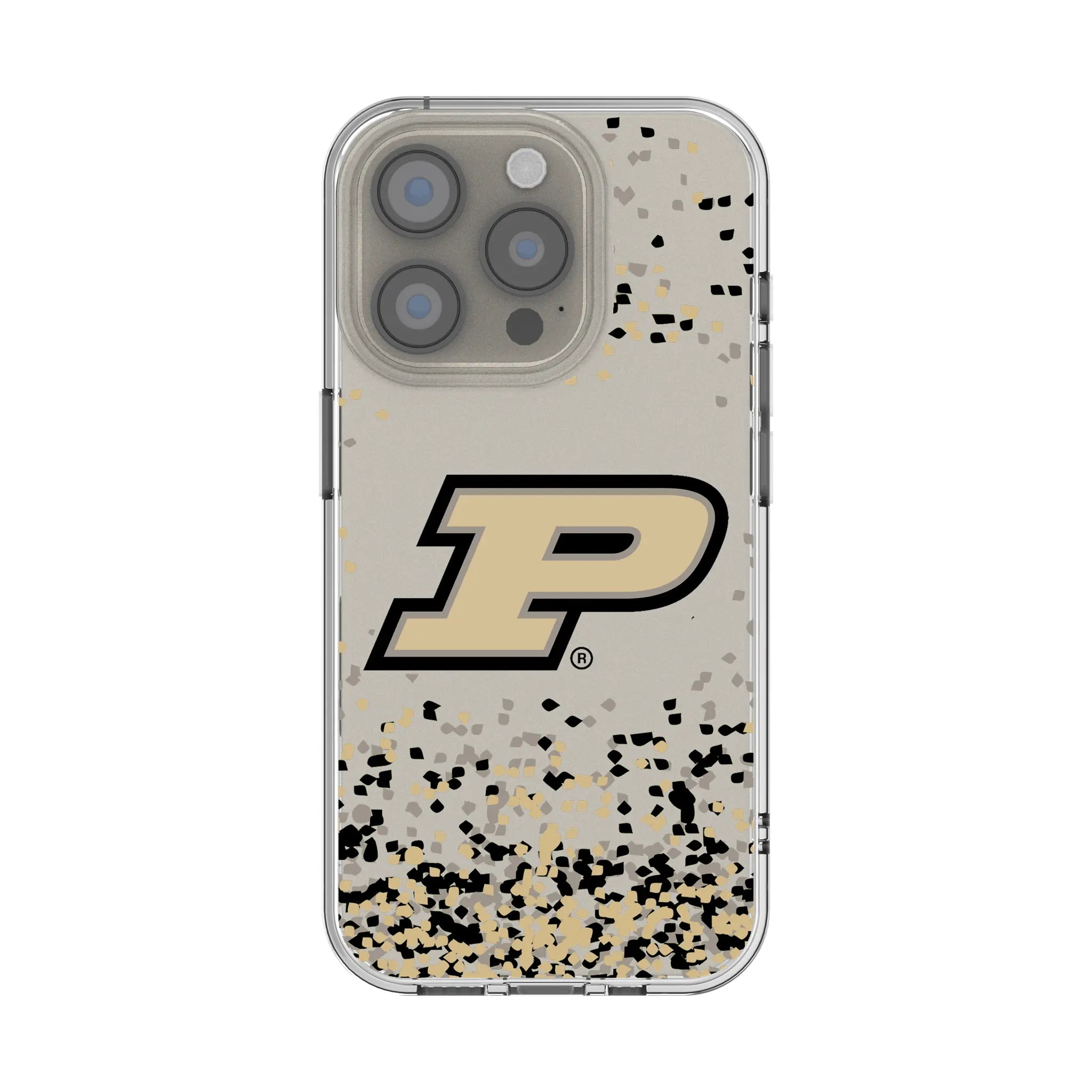 Purdue University Boilermakers Confetti Clear Phone Case for Apple iPhone
