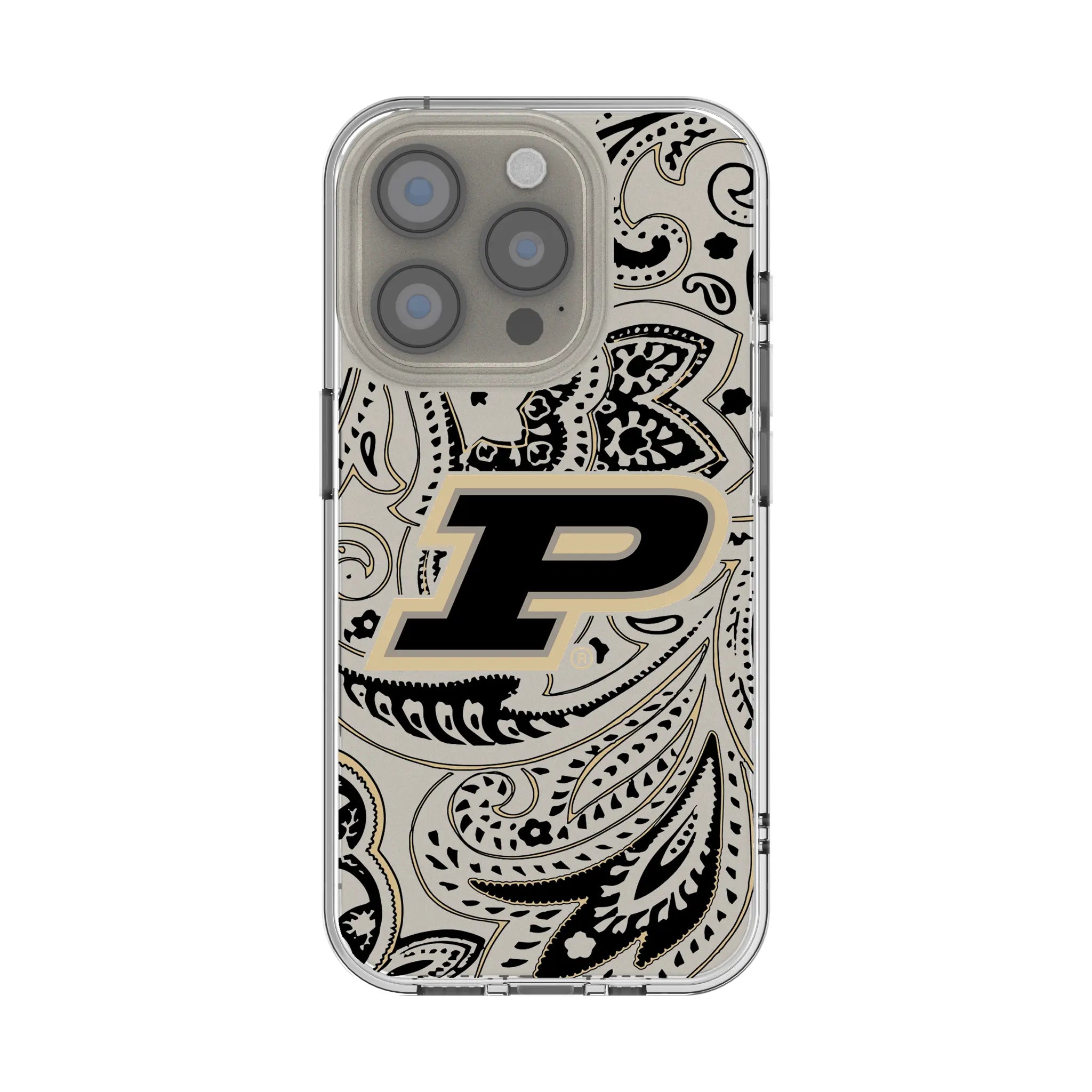 Purdue University Boilermakers Paisley Clear Phone Case for Apple iPhone