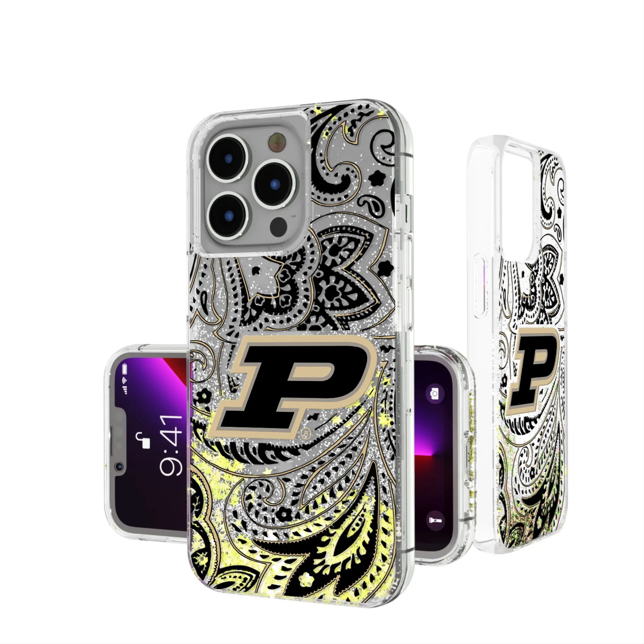Purdue University Boilermakers Paisley Glitter Phone Case