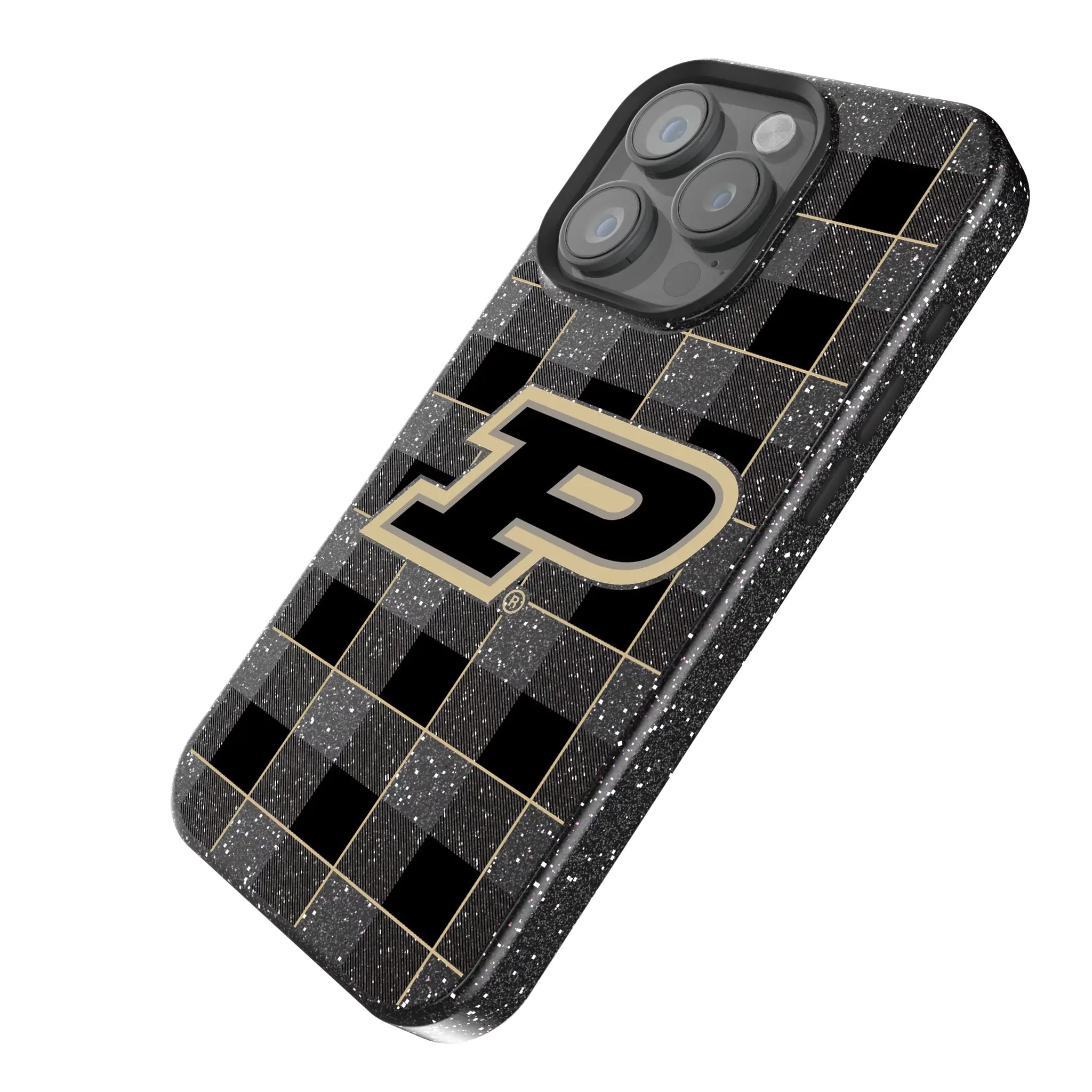 Purdue University Boilermakers Plaid Bling Phone Case