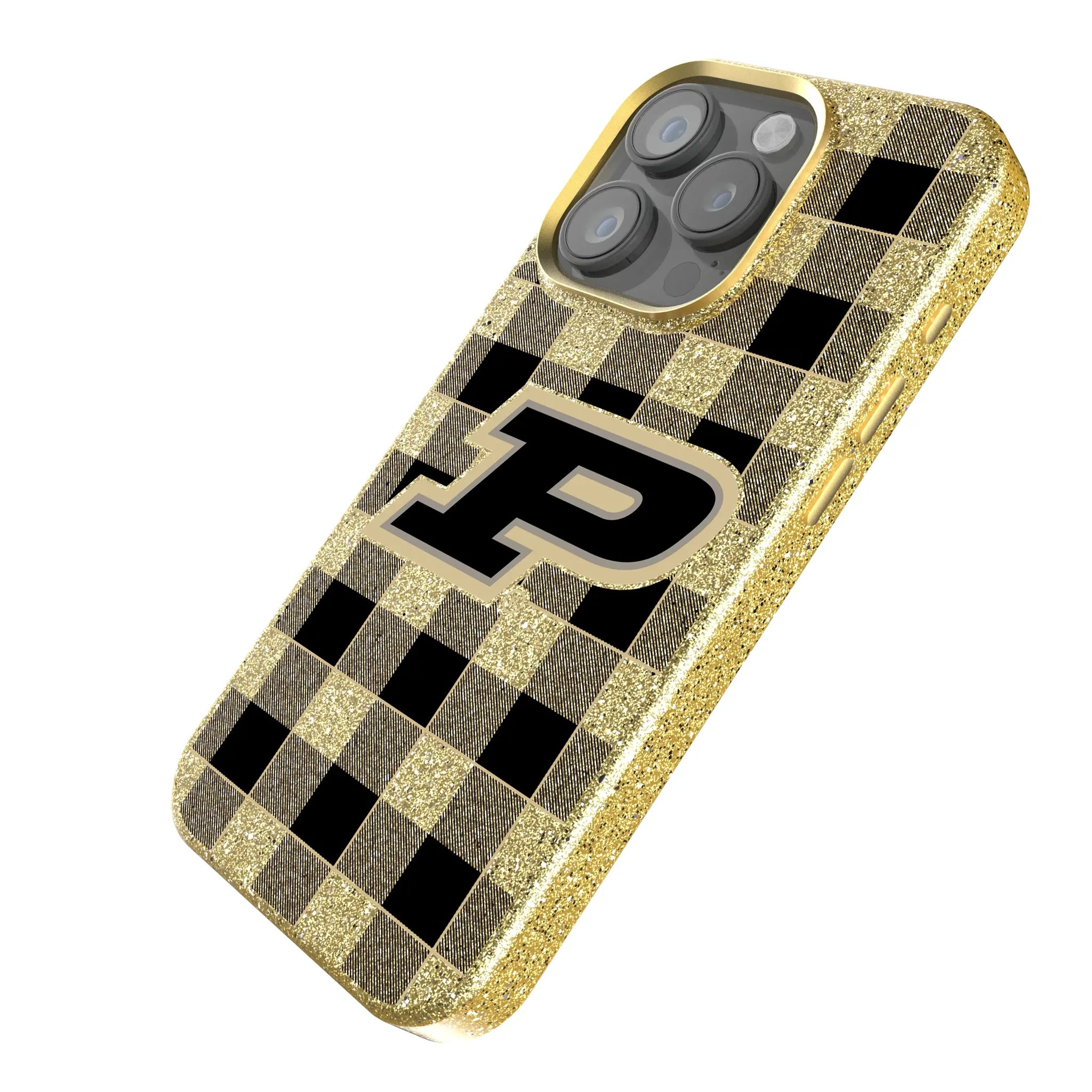 Purdue University Boilermakers Plaid Bling Phone Case