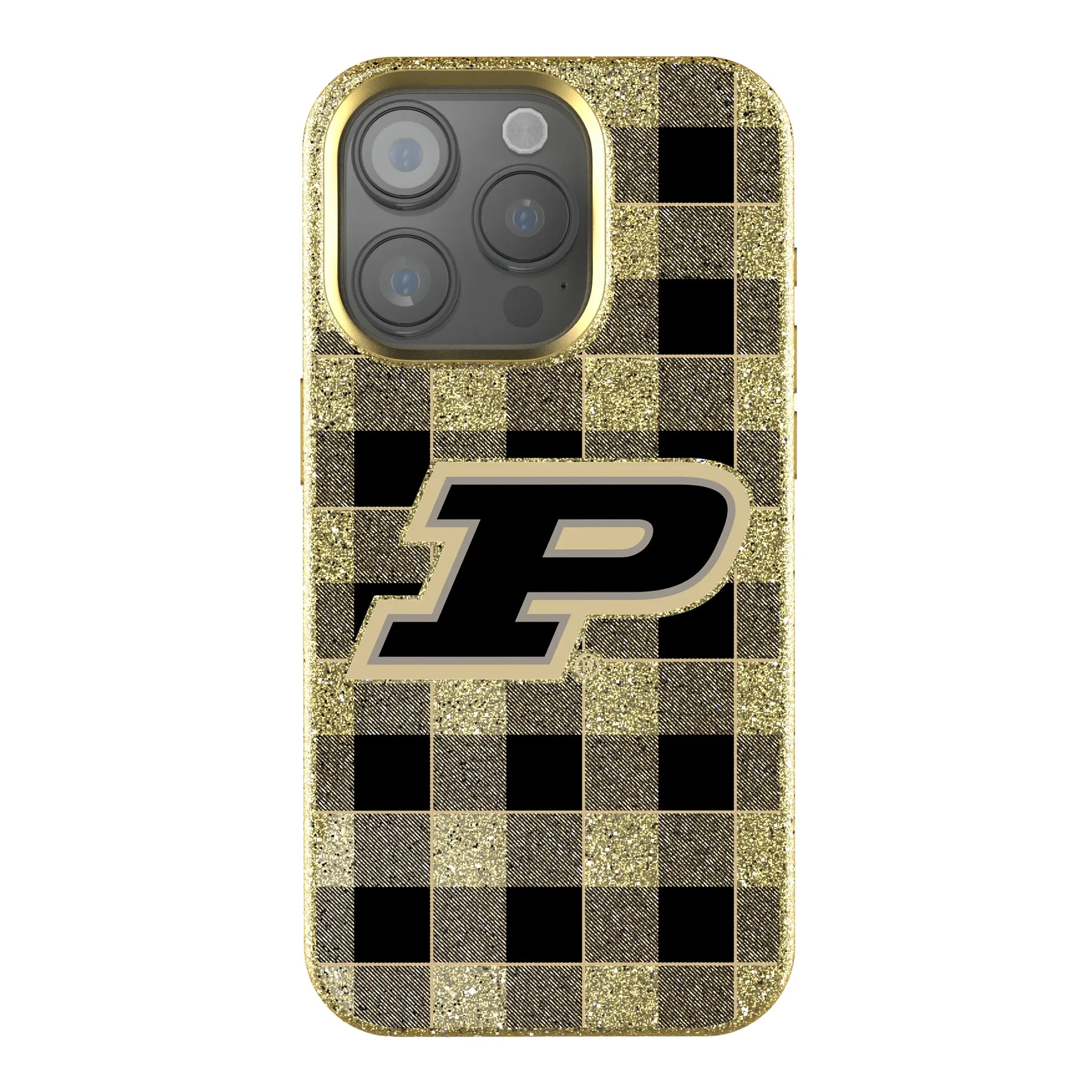 Purdue University Boilermakers Plaid Bling Phone Case