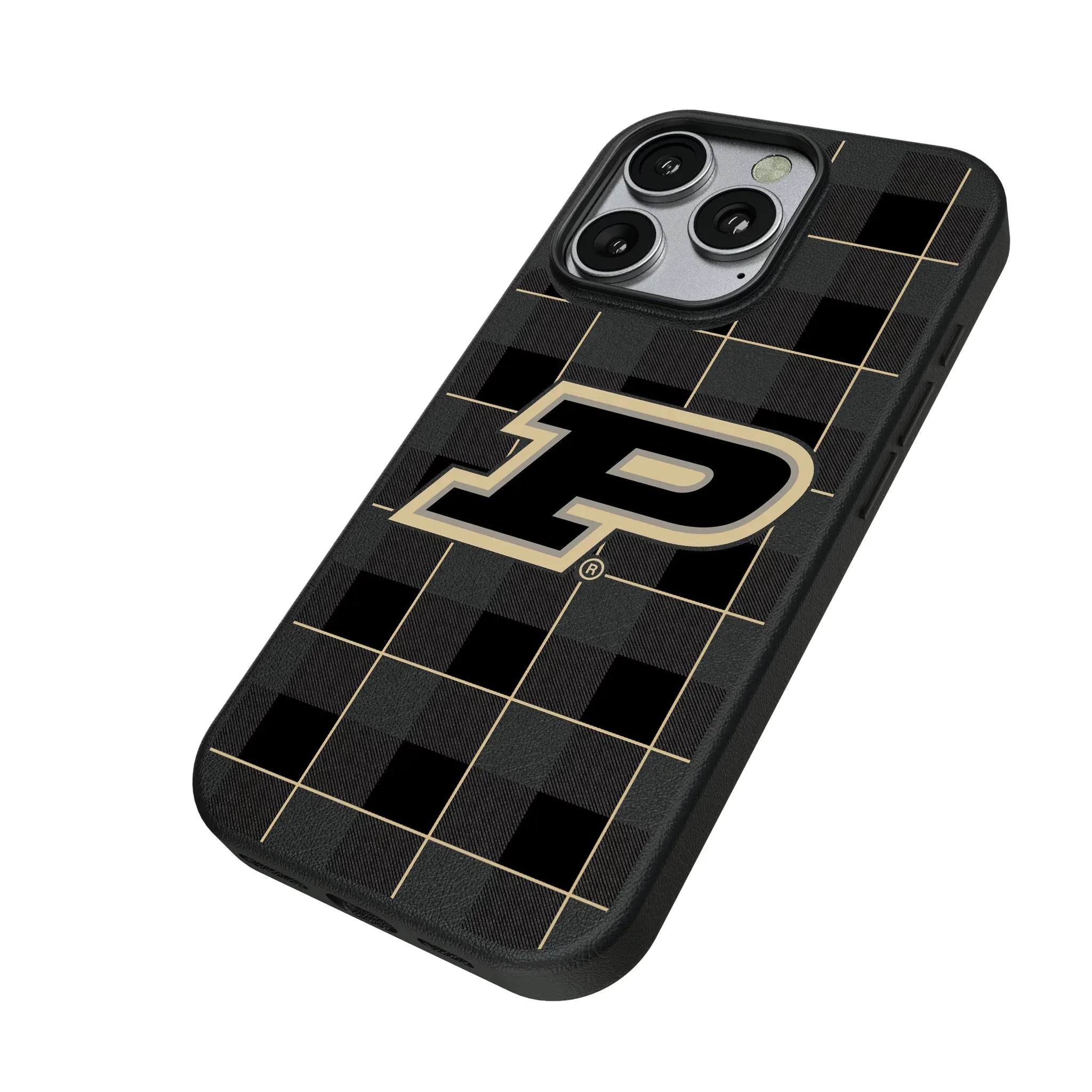 Purdue University Boilermakers Plaid MagSafe Compatible Phone Case for Apple iPhone