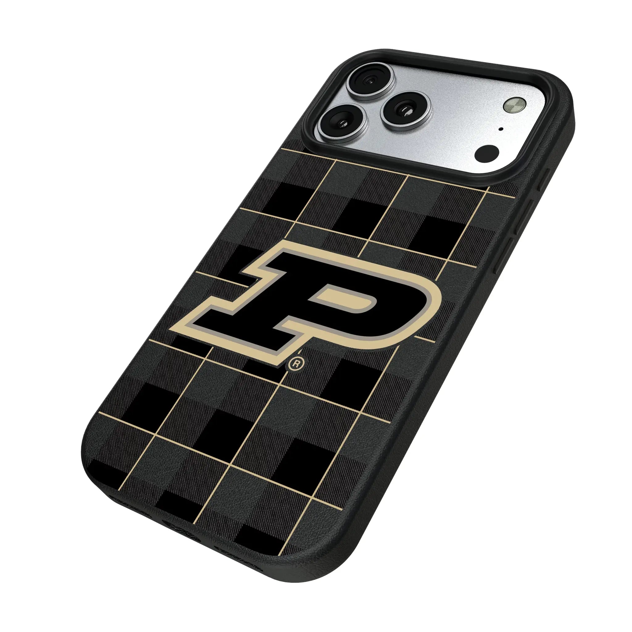 Purdue University Boilermakers Plaid MagSafe Compatible Phone Case for Apple iPhone