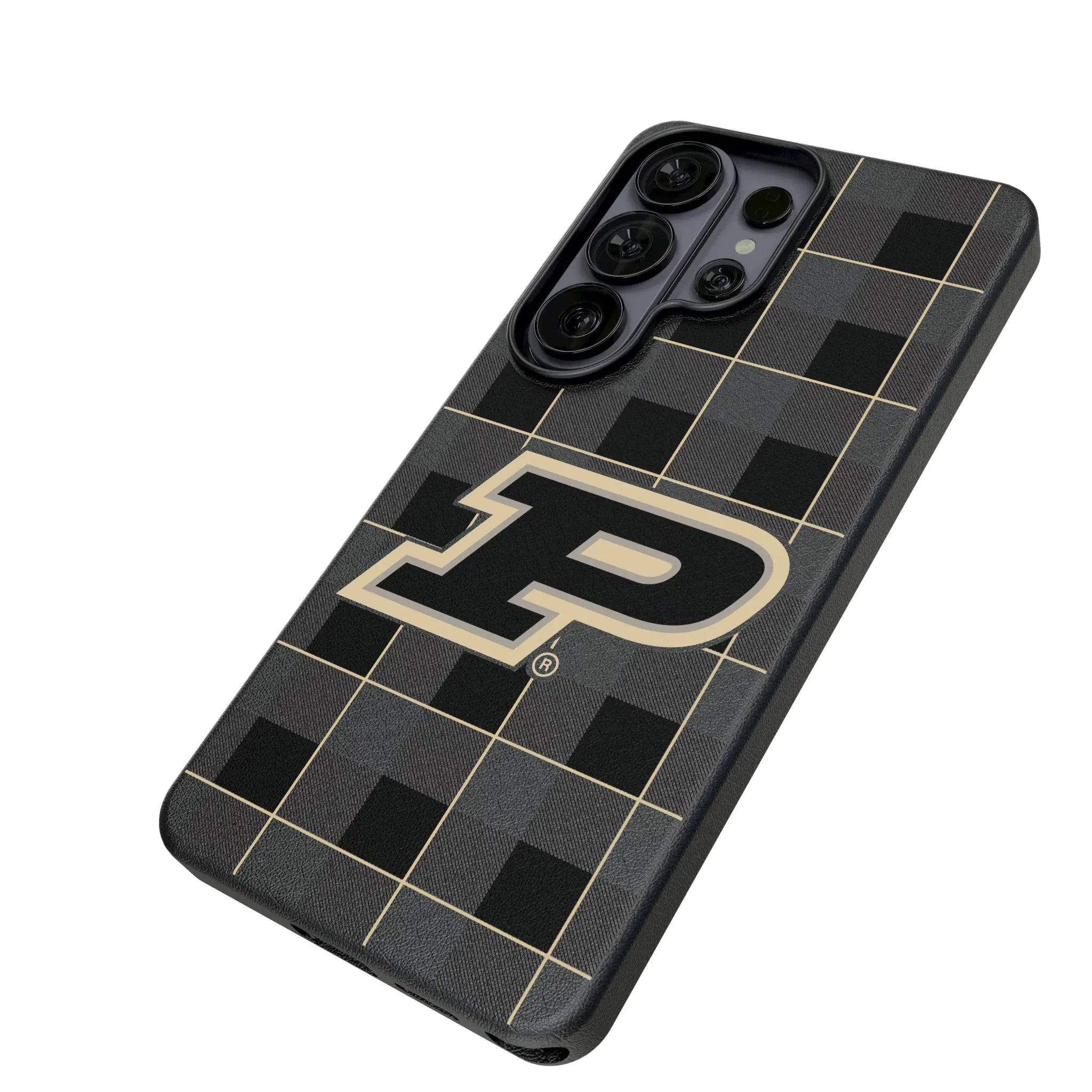 Purdue University Boilermakers Plaid MagSafe Compatible Phone Case for Samsung Galaxy