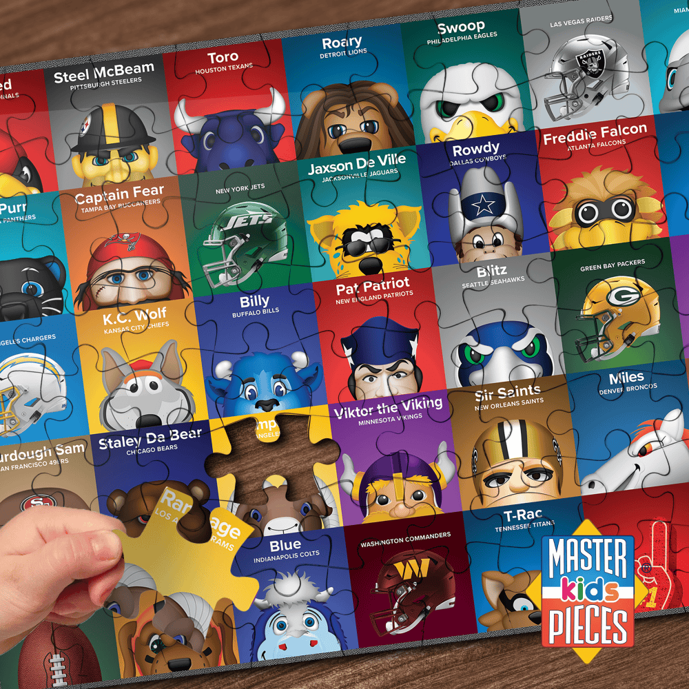 100-Piece Jigsaw Puzzle Featuring NFL Mascots