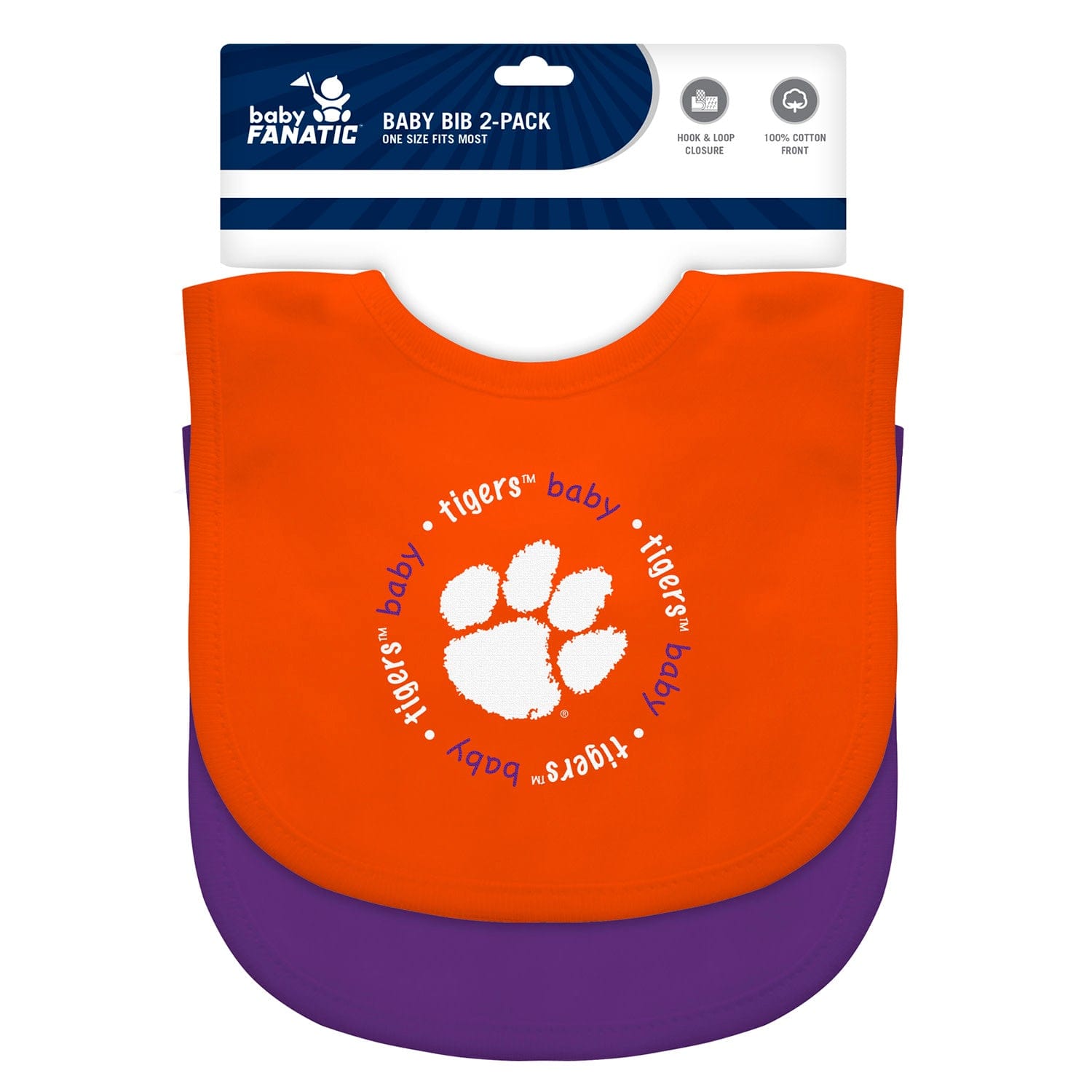 Clemson Tigers Baby Bibs 2-Pack - Orange & Purple - Sports Gifts, Sports Memorabilia, Sports Collectibles, Fan Shop
