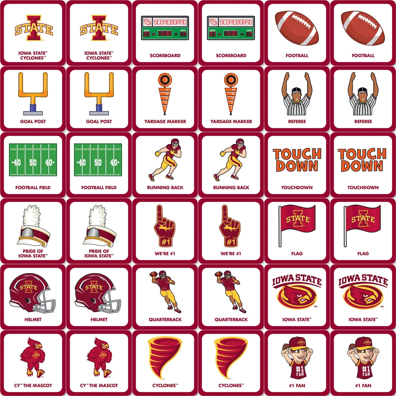 Iowa State Cyclones Memory Matching Game - Sports Gifts, Sports Memorabilia, Sports Collectibles, Fan Shop
