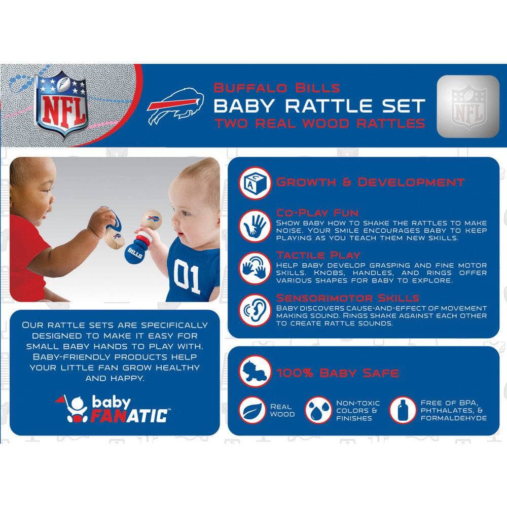 Buffalo Bills Baby Rattles 2-Pack - Perfect for Little Fans!