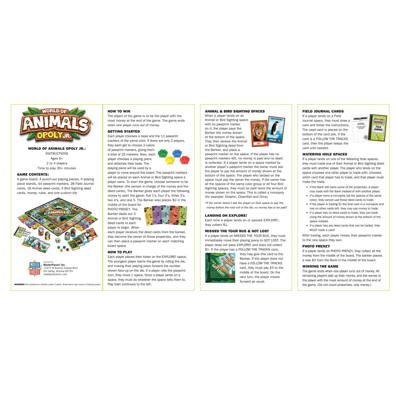 World of Animals Opoly Junior - 757 Sports Collectibles