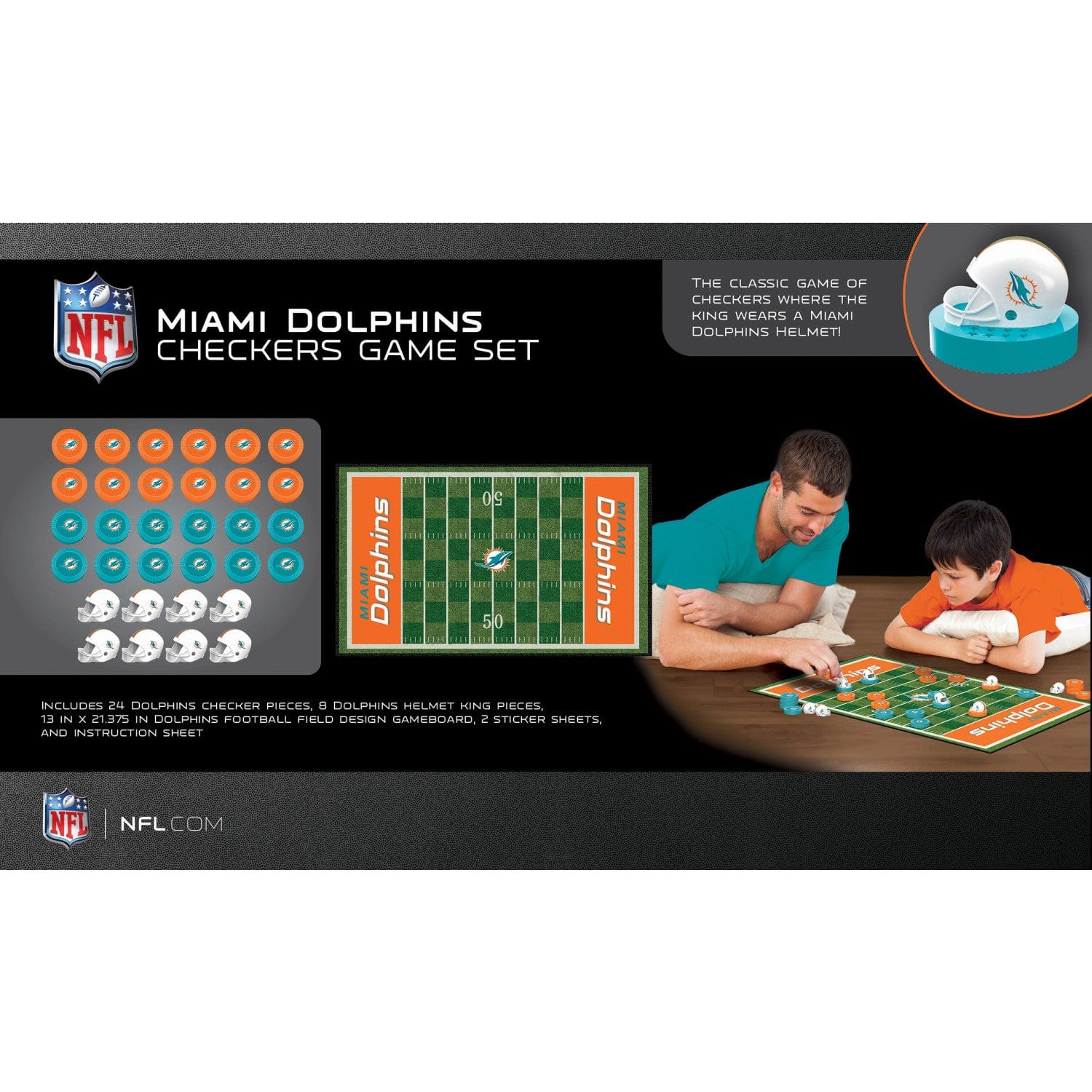 Miami Dolphins Checkers Game - Sports Gifts, Sports Memorabilia, Sports Collectibles, Fan Shop