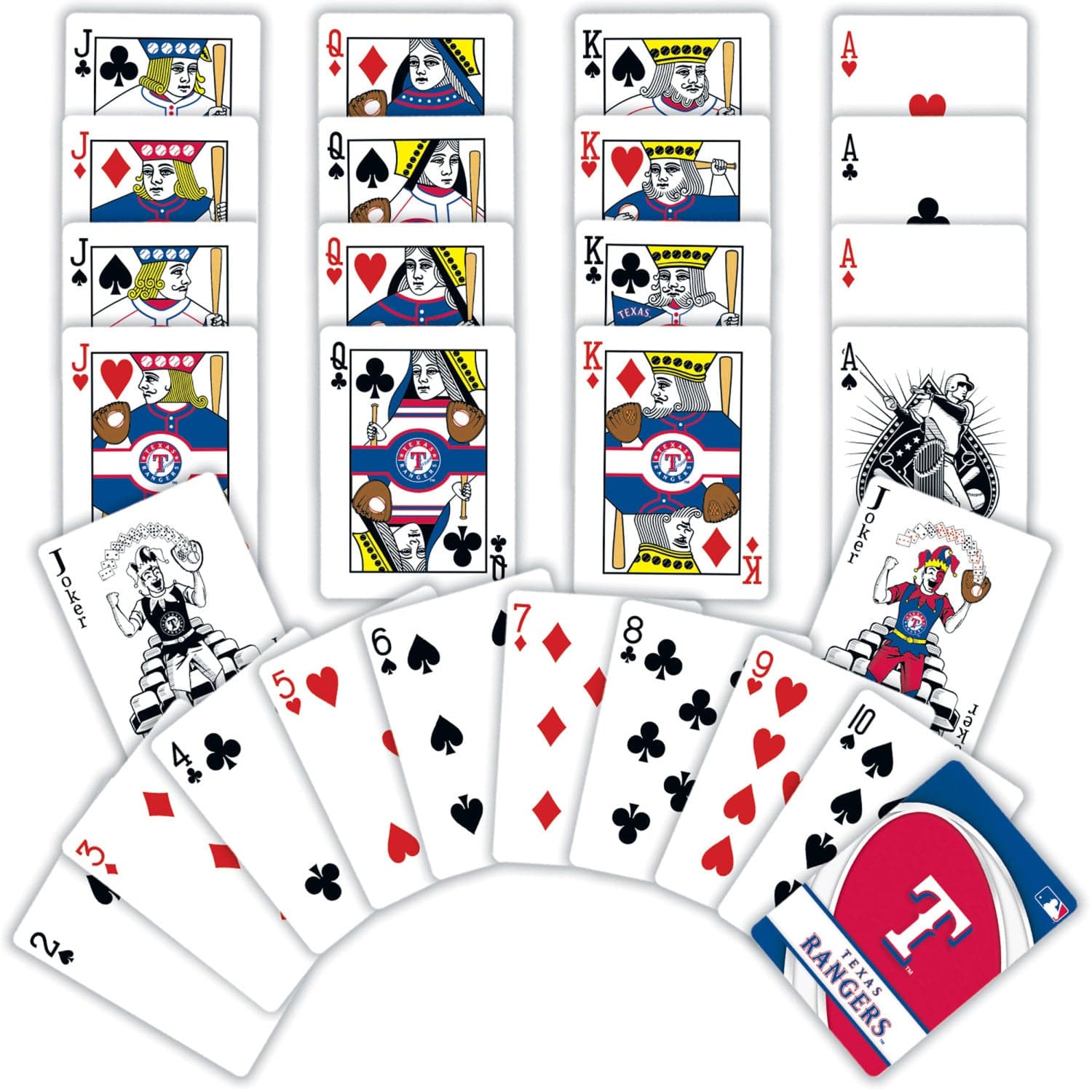 Texas Rangers Playing Cards - 54 Card Deck - Sports Gifts, Sports Memorabilia, Sports Collectibles, Fan Shop