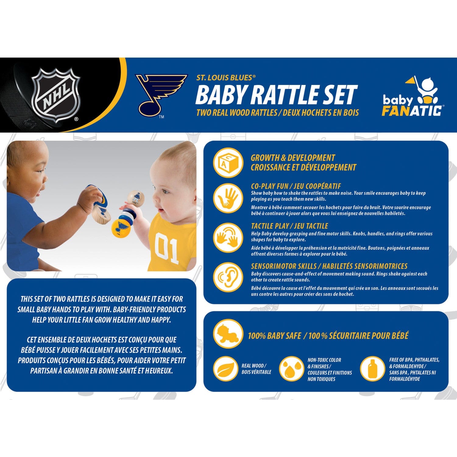St. Louis Blues Baby Rattles 2-Pack - Sports Gifts, Sports Memorabilia, Sports Collectibles, Fan Shop