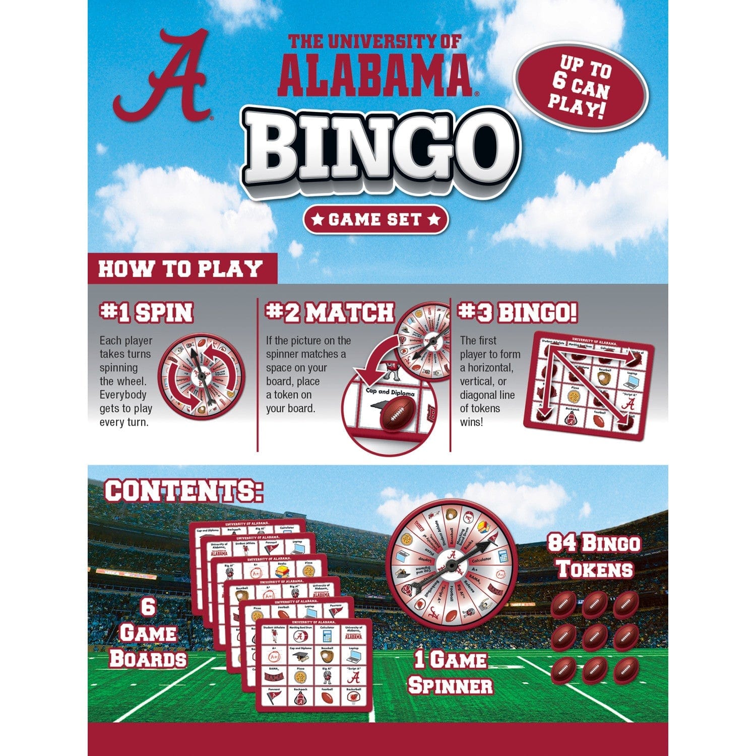 Alabama Crimson Tide Bingo: Game Day Fun! - Sports Gifts, Sports Memorabilia, Sports Collectibles, Fan Shop