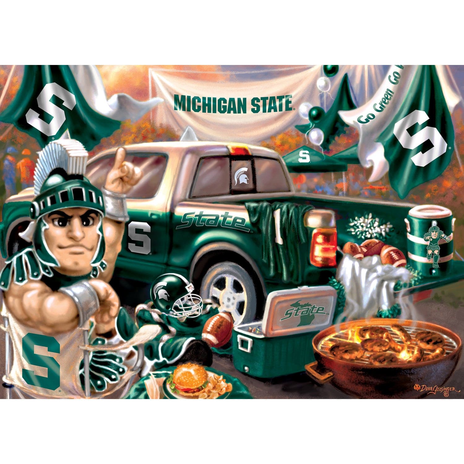 Michigan State Spartans Gameday 1000 Piece Jigsaw Puzzle - Sports Gifts, Sports Memorabilia, Sports Collectibles, Fan Shop