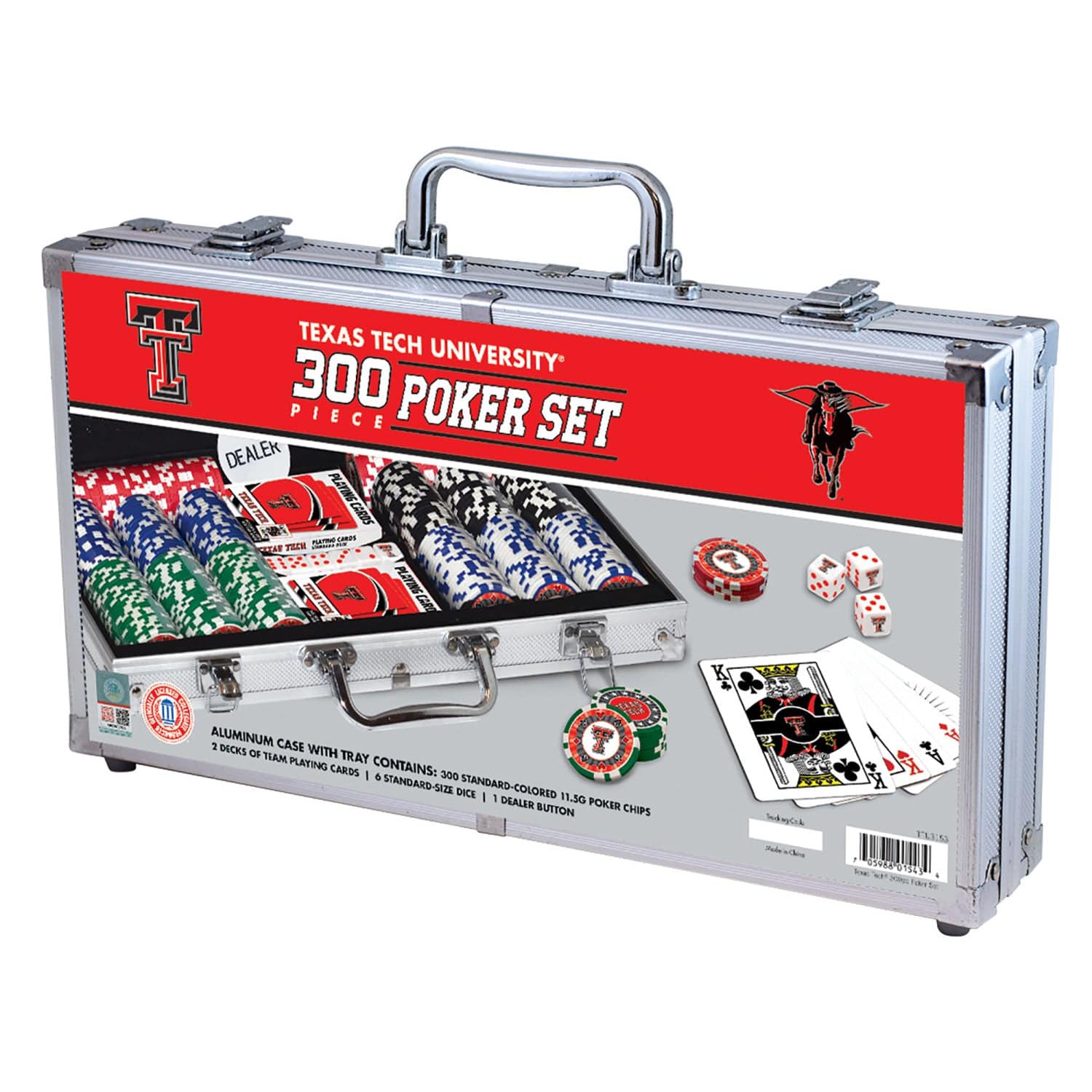 Texas Tech Red Raiders 300 Piece Poker Set - Sports Gifts, Sports Memorabilia, Sports Collectibles, Fan Shop