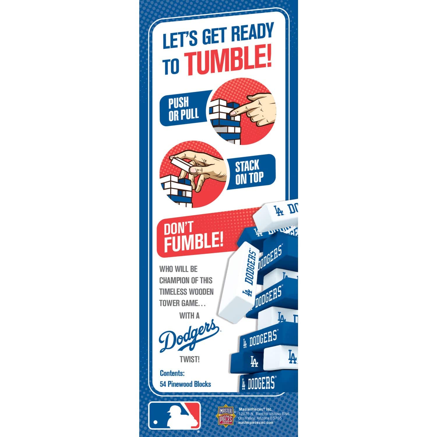 Los Angeles Dodgers Tumble Tower Game - Sports Gifts, Sports Memorabilia, Sports Collectibles, Fan Shop