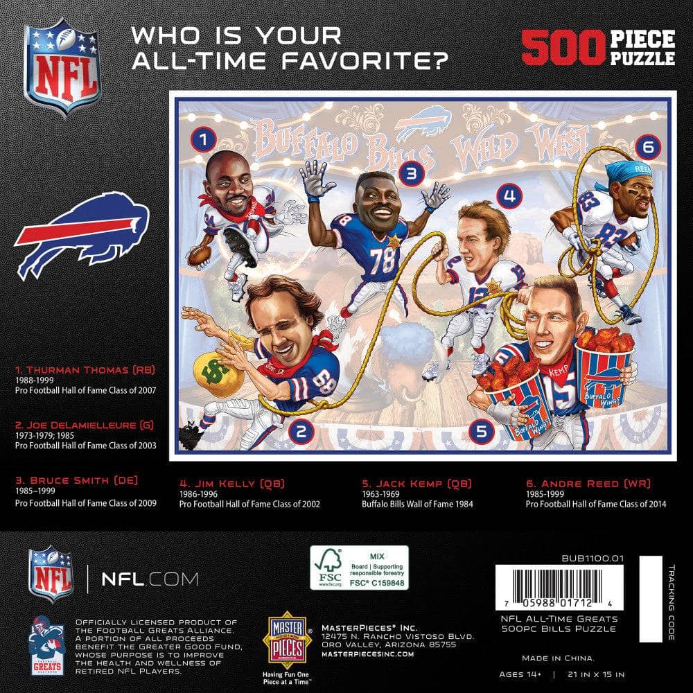 Buffalo Bills All Time Greats 500 Piece Jigsaw Puzzle