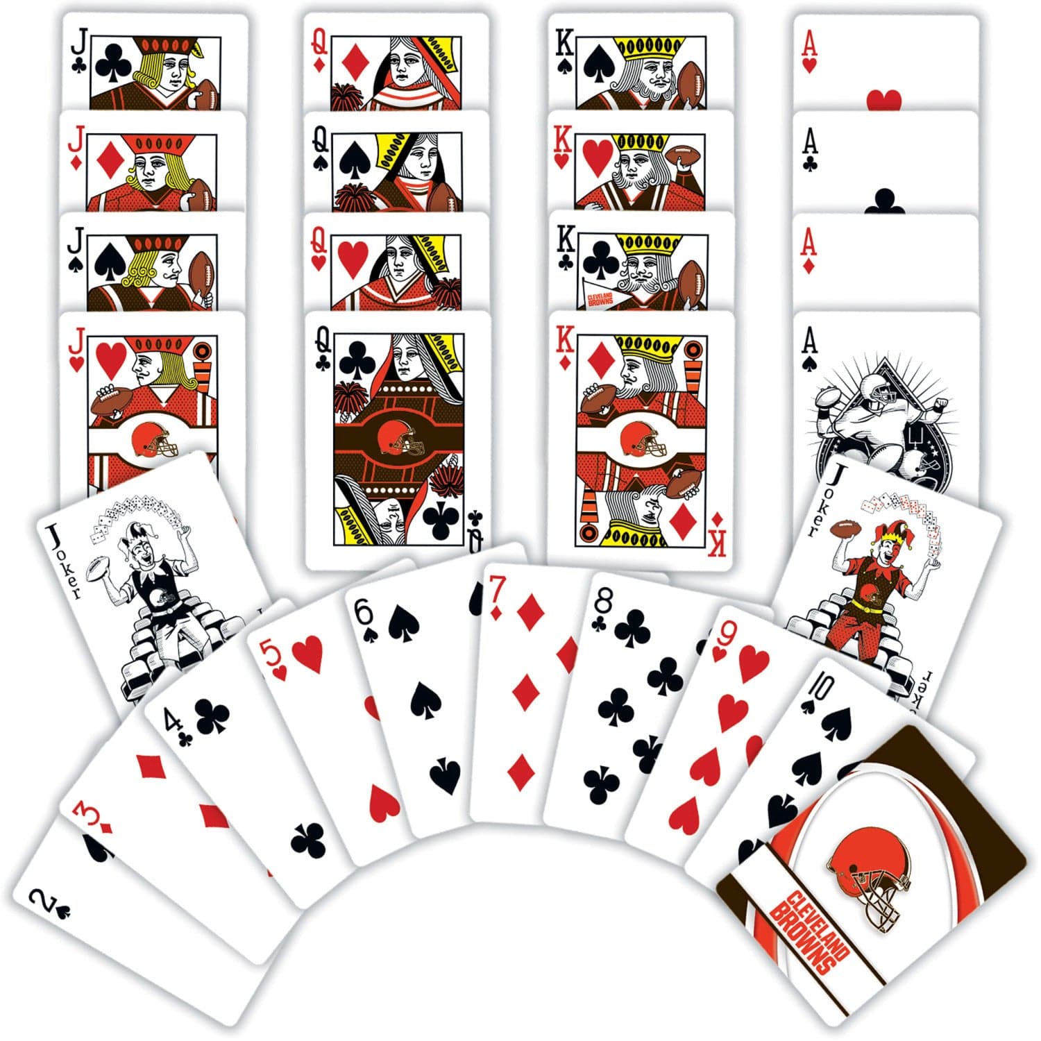 Cleveland Browns 54-Card Deck Playing Cards - Sports Gifts, Sports Memorabilia, Sports Collectibles, Fan Shop