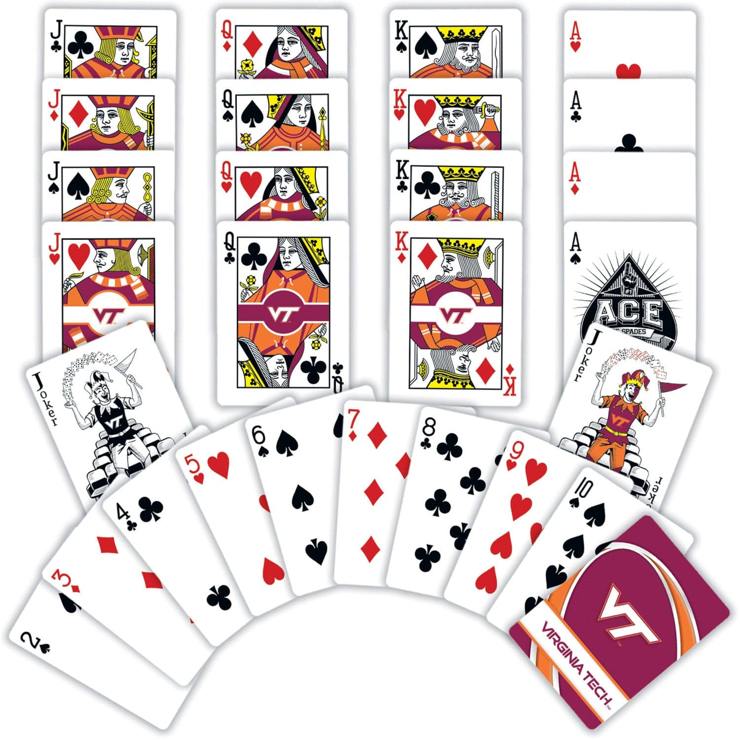 Virginia Tech Hokies 54-Card Deck Playing Cards - Sports Gifts, Sports Memorabilia, Sports Collectibles, Fan Shop