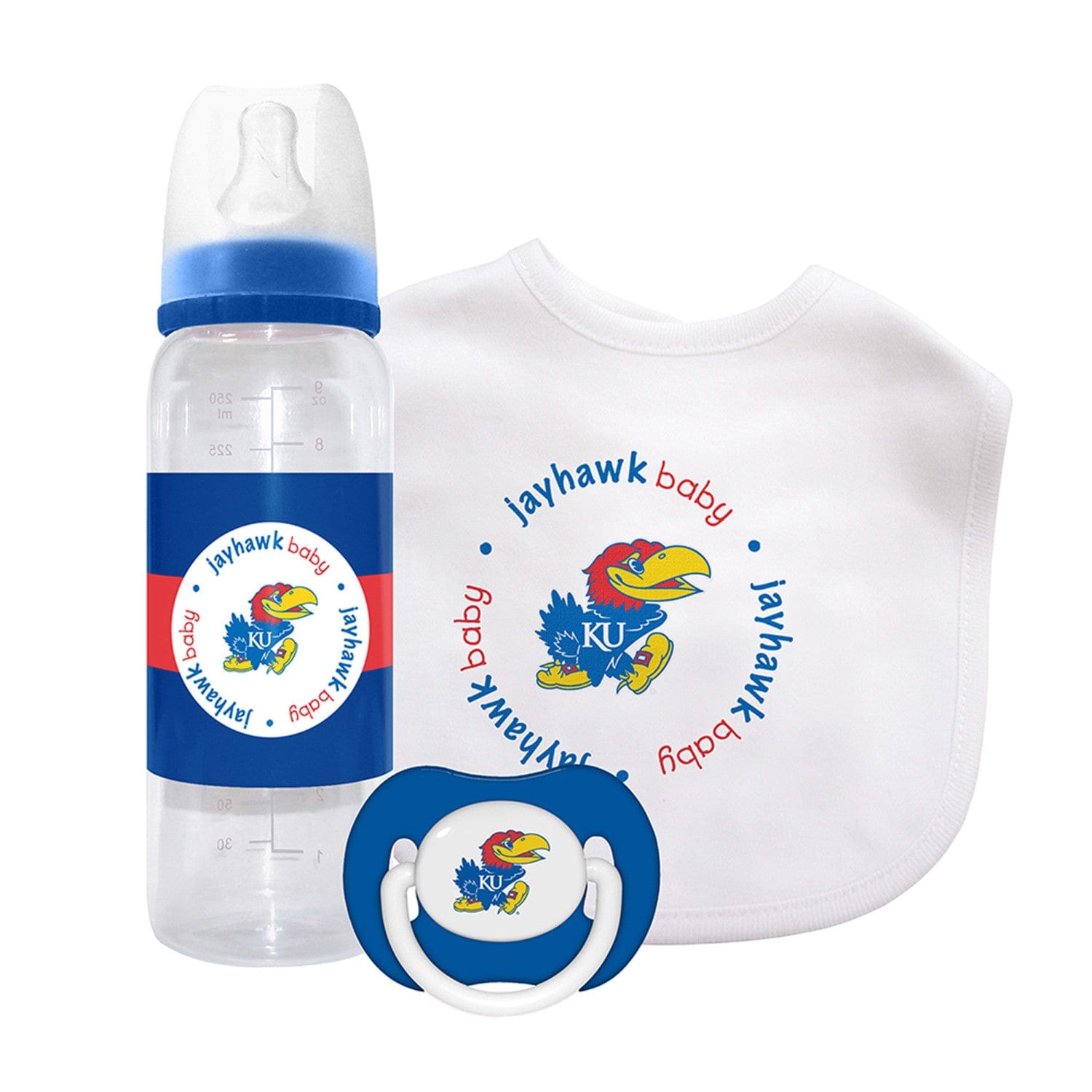 Kansas Jayhawks 3-Piece Baby Gift Set - Sports Gifts, Sports Memorabilia, Sports Collectibles, Fan Shop
