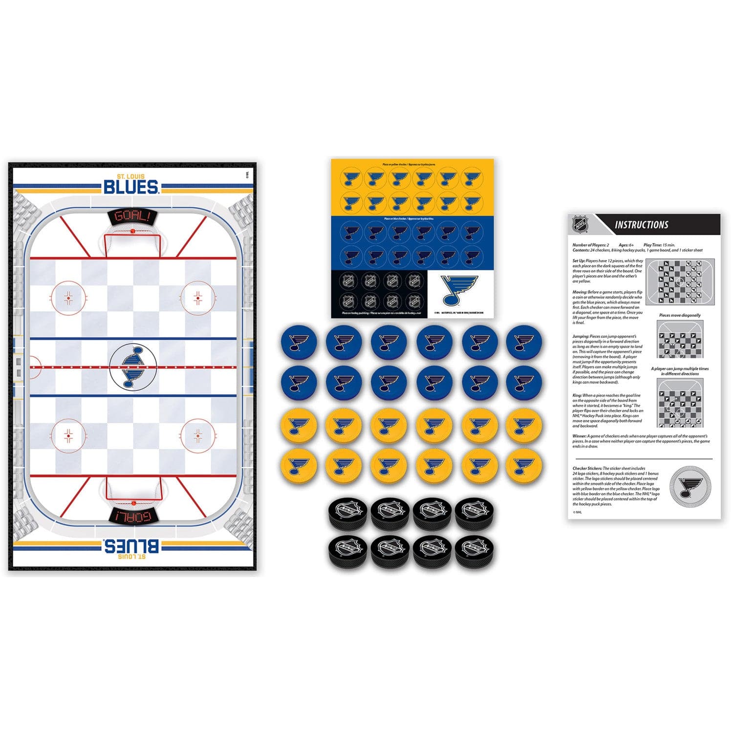 St. Louis Blues Checker Set - Sports Gifts, Sports Memorabilia, Sports Collectibles, Fan Shop