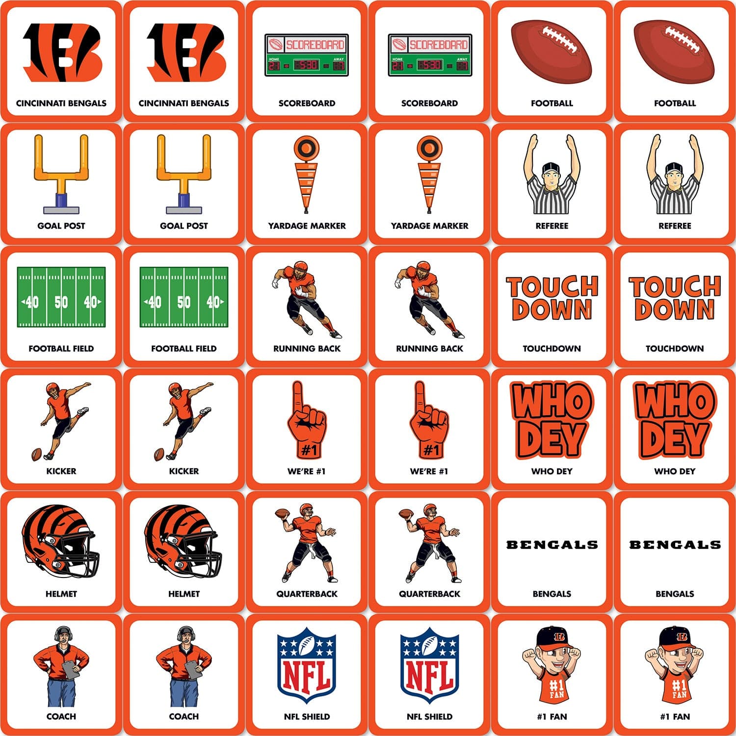 Cincinnati Bengals Memory Match Game
