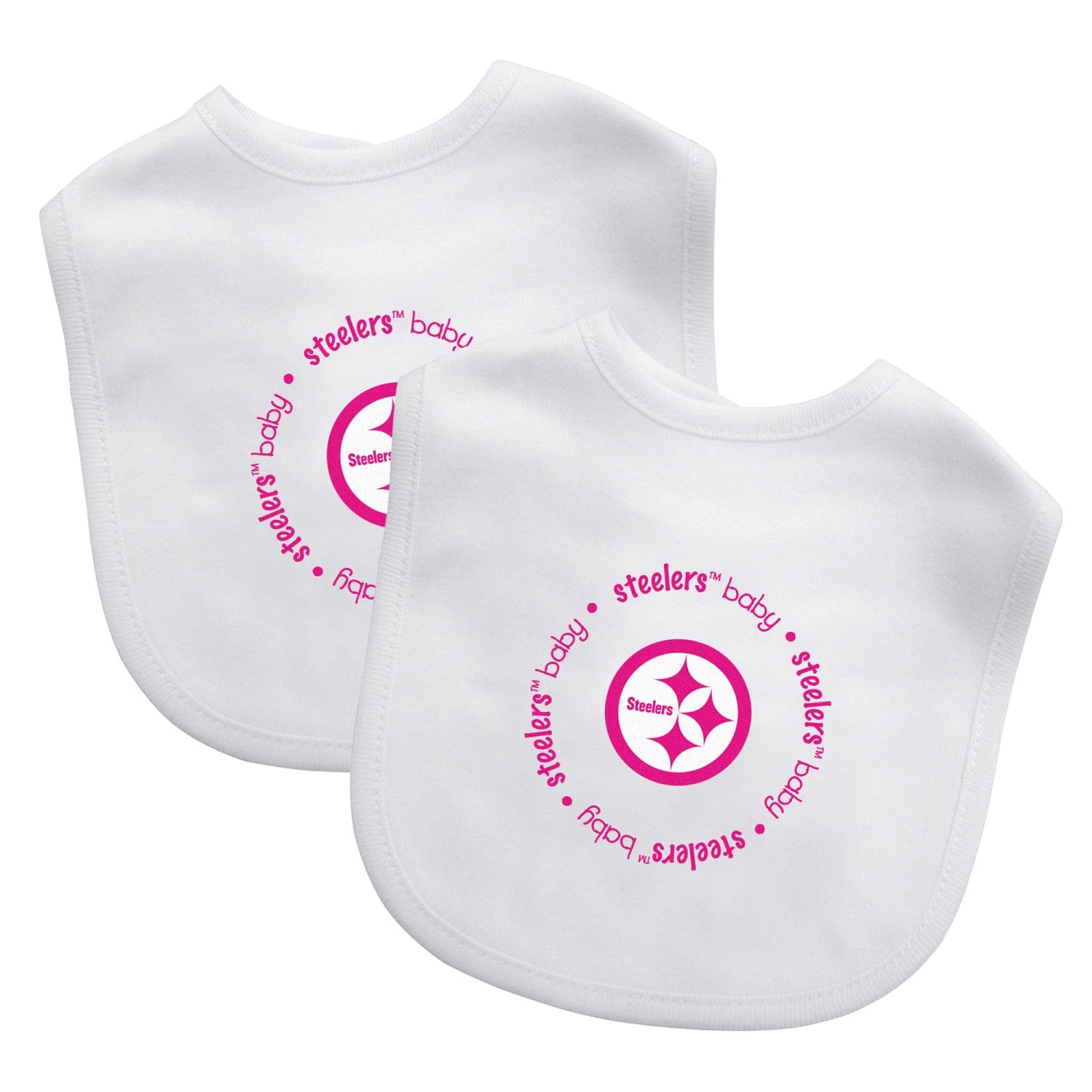 Pittsburgh Steelers Pink Logo Baby Bibs 2-Pack - Sports Gifts, Sports Memorabilia, Sports Collectibles, Fan Shop