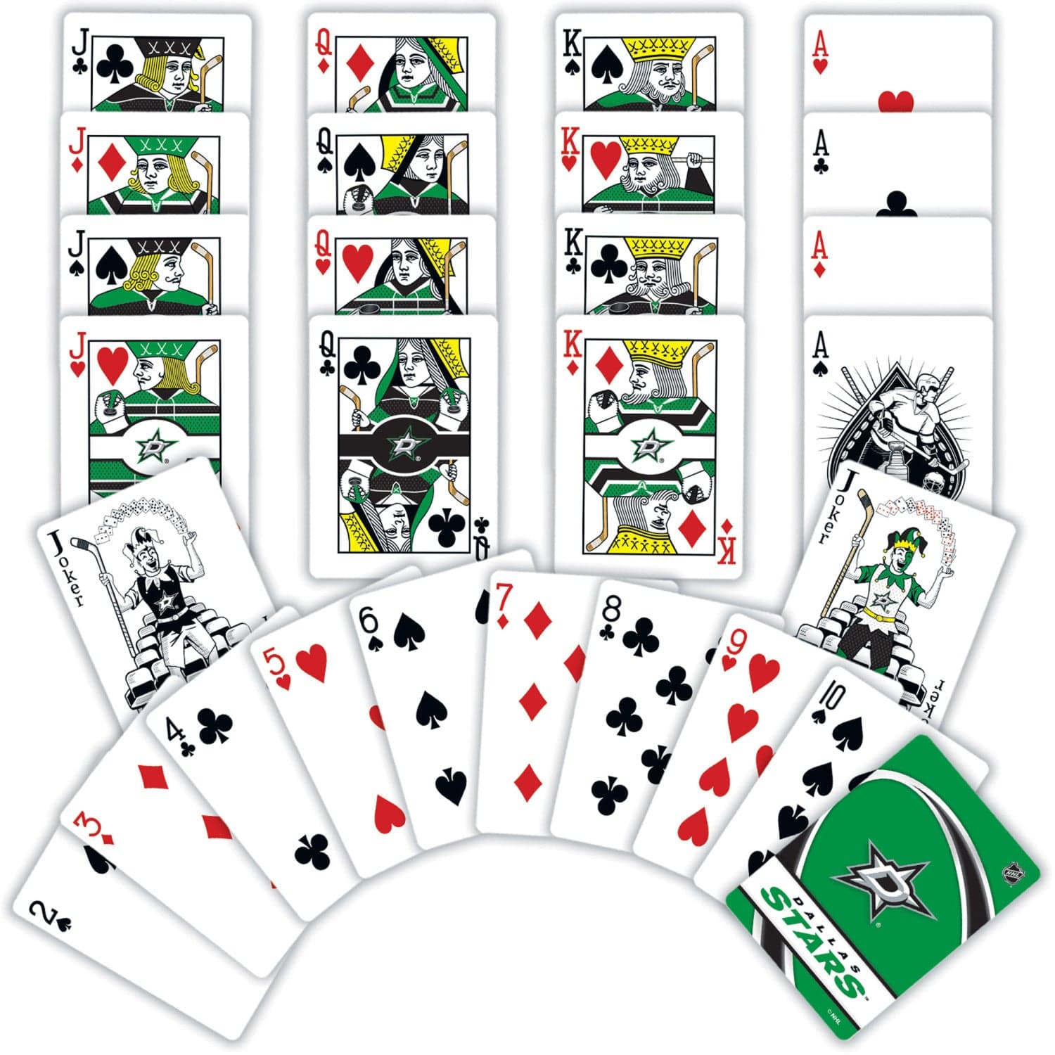 Dallas Stars Playing Cards - Official 54 Card Deck - Sports Gifts, Sports Memorabilia, Sports Collectibles, Fan Shop