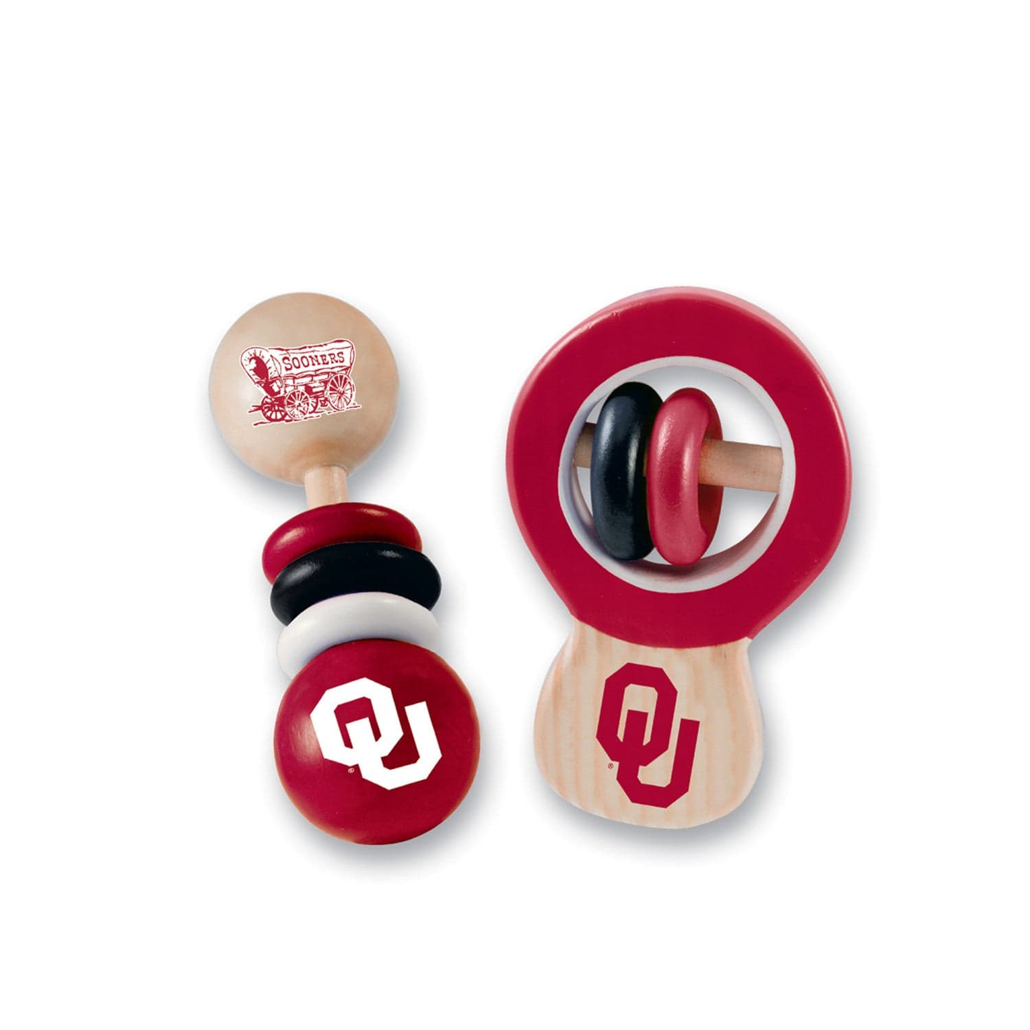 Oklahoma Sooners Baby Rattles 2-Pack - Sports Gifts, Sports Memorabilia, Sports Collectibles, Fan Shop