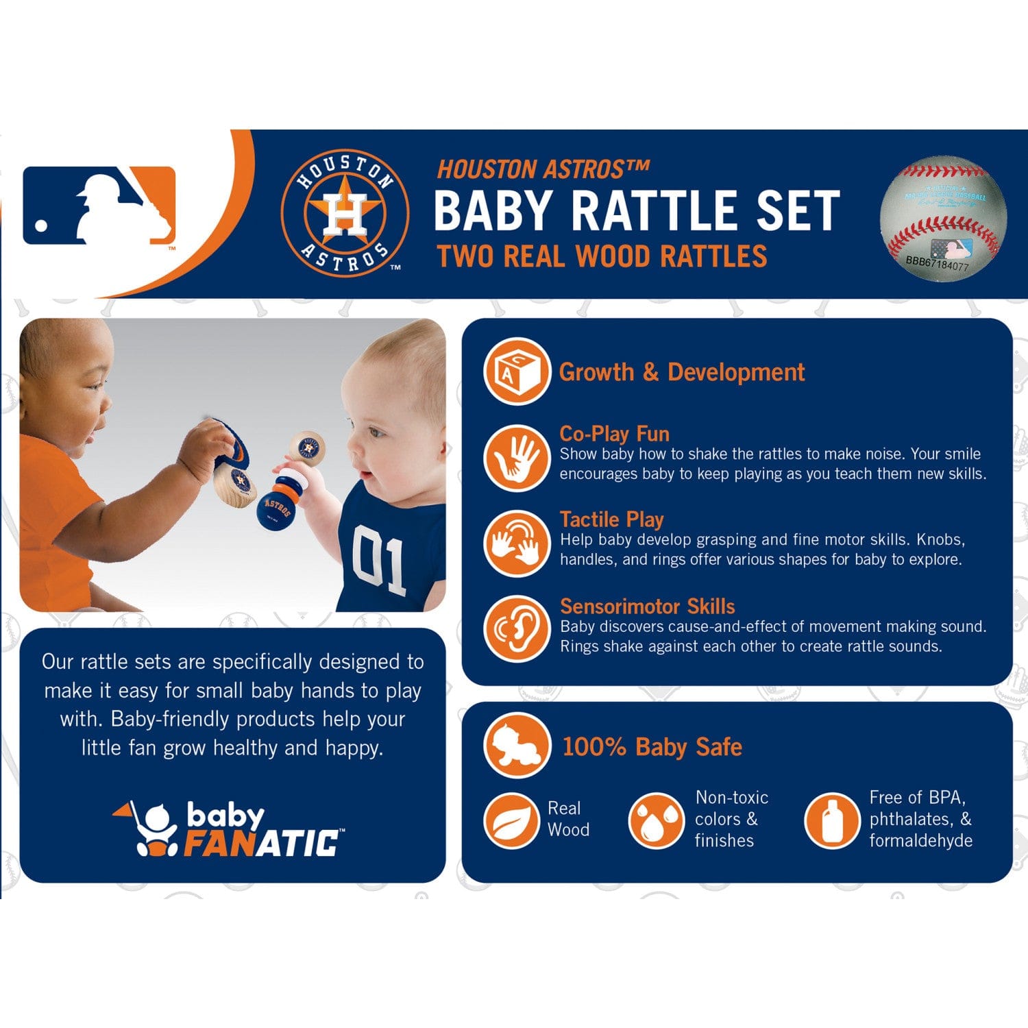 Houston Astros Baby Rattles 2-Pack - Sports Gifts, Sports Memorabilia, Sports Collectibles, Fan Shop