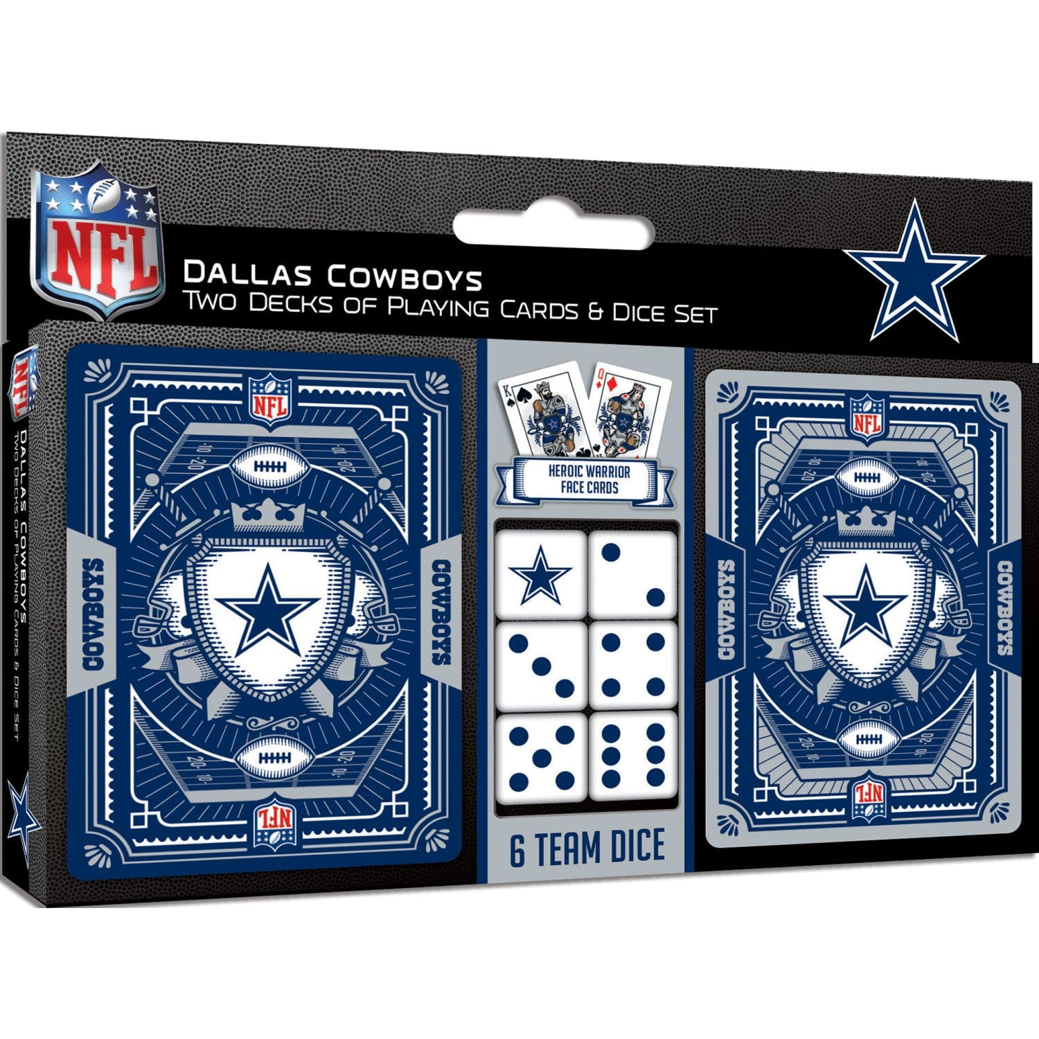 Dallas Cowboys 2-Pack Playing Cards and Dice Set