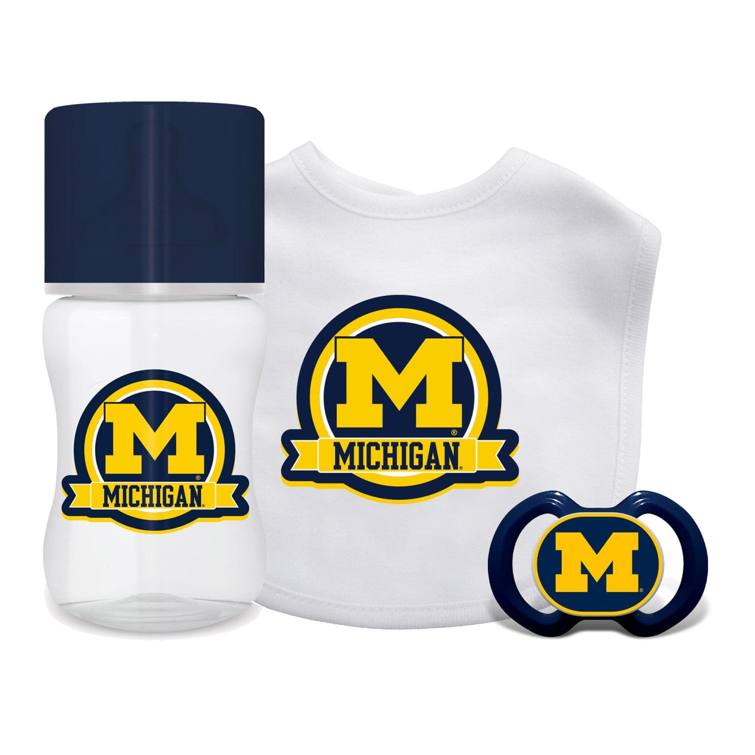Michigan Wolverines 3-Piece Baby Gift Set - Sports Gifts, Sports Memorabilia, Sports Collectibles, Fan Shop
