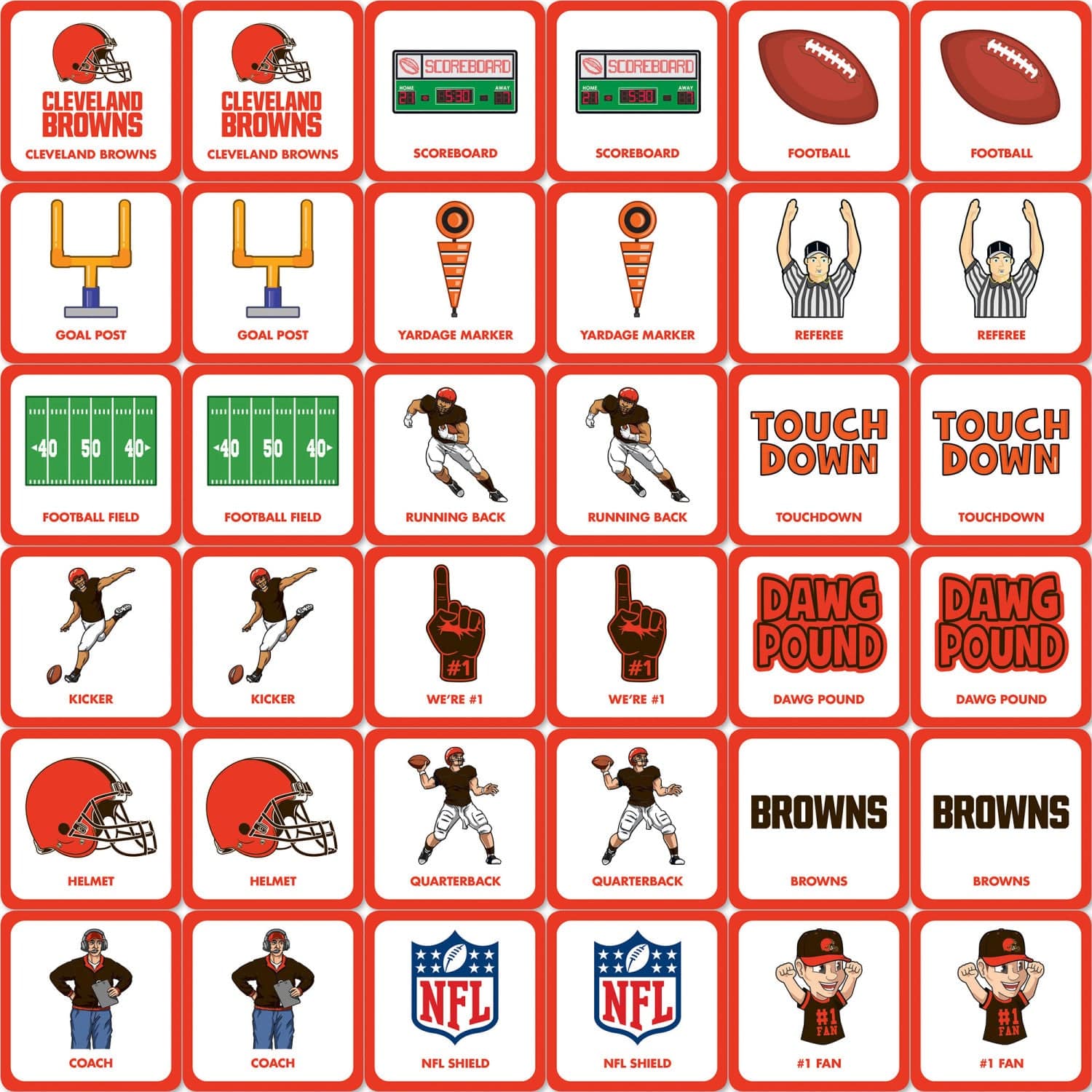 Cleveland Browns Memory Matching Game