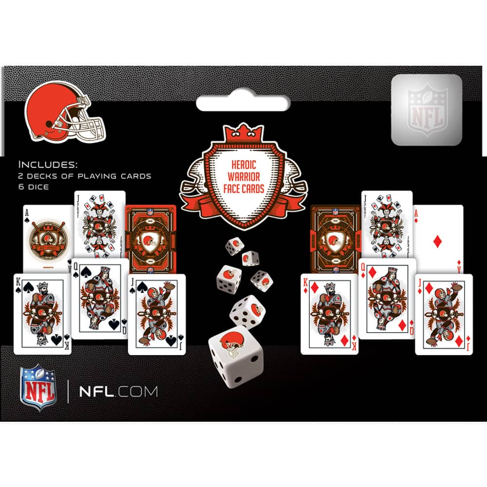 Cleveland Browns 2-Pack Playing Cards and Dice Set