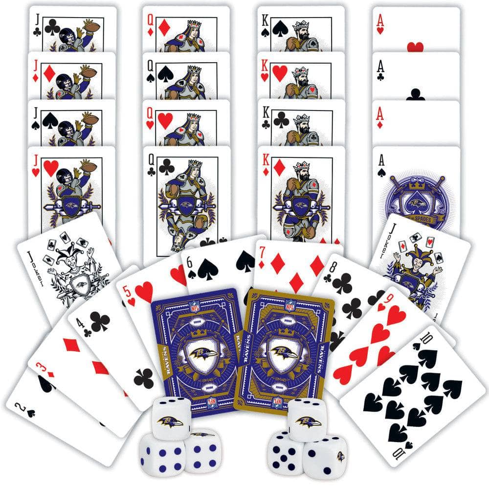 Baltimore Ravens 2-Pack Playing Cards and Dice Set