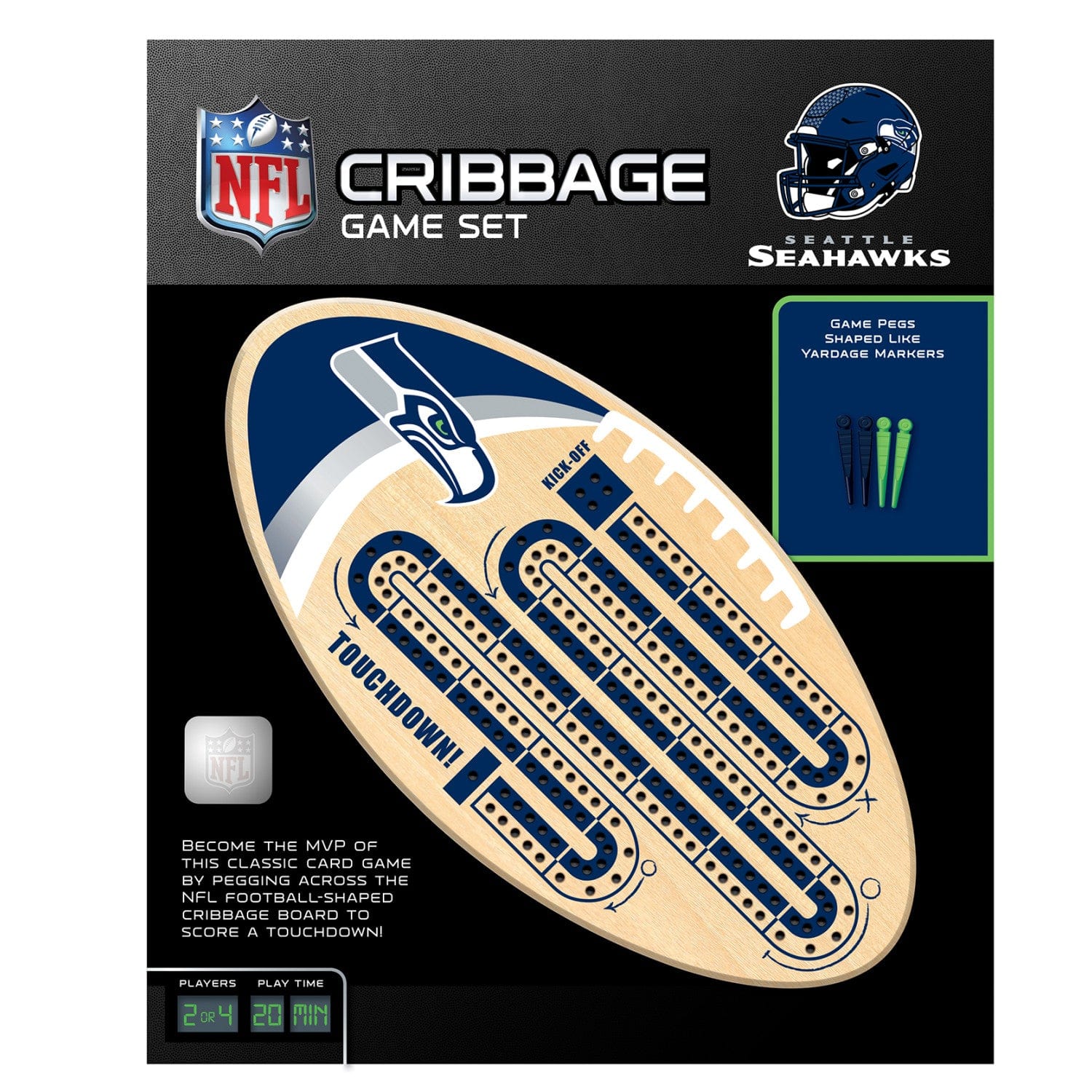 Seattle Seahawks Cribbage Board Game